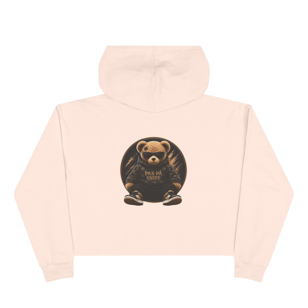 Teddy Bear Crop Hoodie — 'Kiss Me I'm Yours' Cute Graphic Cropped Hoodie