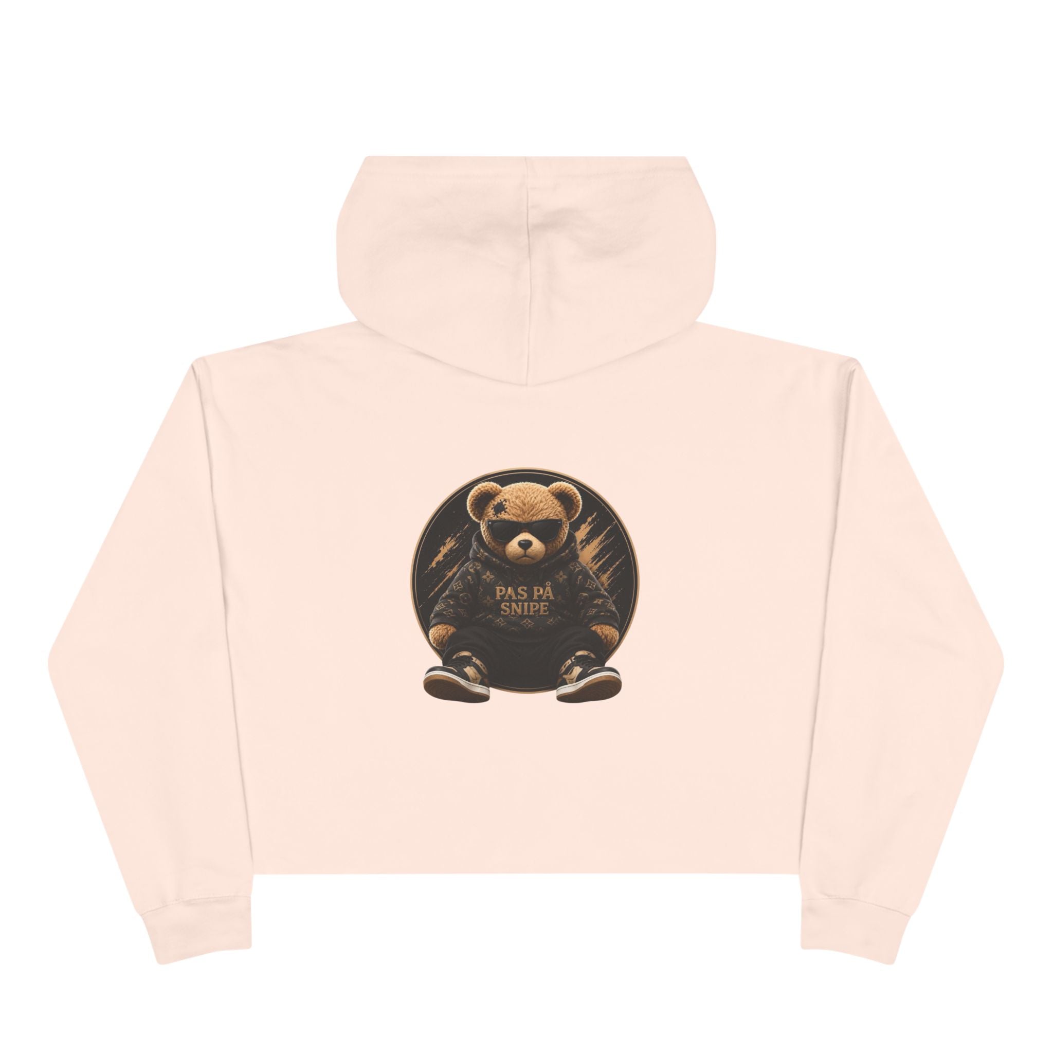 Teddy Bear Crop Hoodie — 'Kiss Me I'm Yours' Cute Graphic Cropped Hoodie