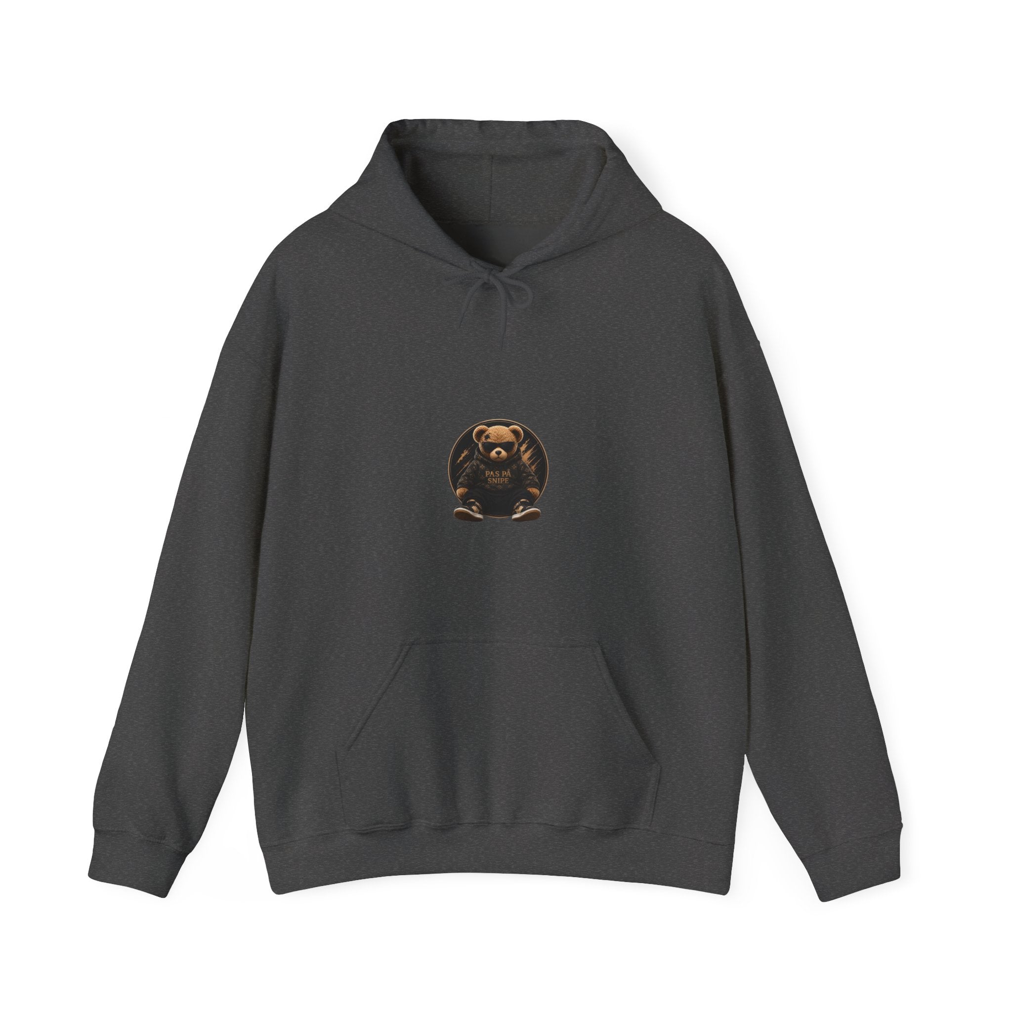 Bear Graphic Hoodie — 'Pas de Swipe' Cute Round Bear Pullover