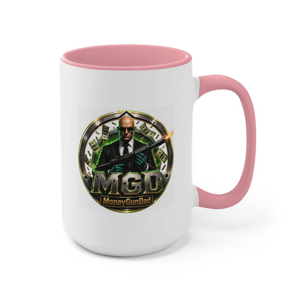 MoneyGunDad Accent Mug — Gamer/Streamer Logo Coffee Cup