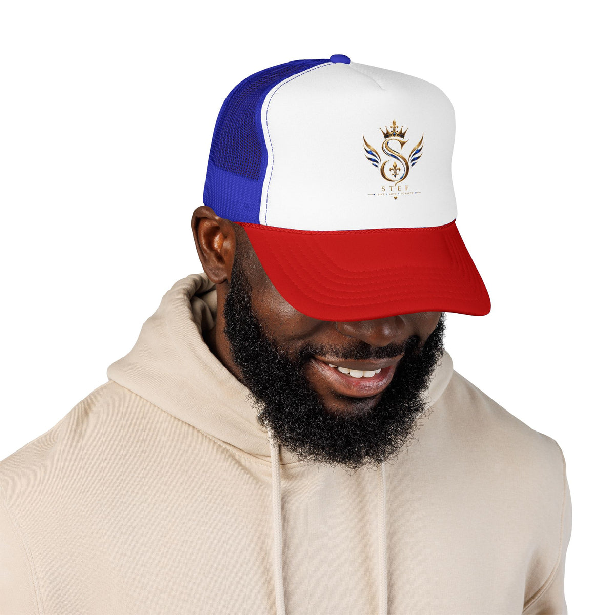 Embroidered Royal S Crest Trucker Hat – Gold Crown & Wings Foam Cap