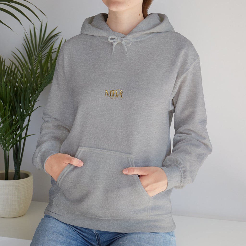 MBA 2026 Gold Logo Hoodie — Graduation/Alumni Commemorative Sweatshirt