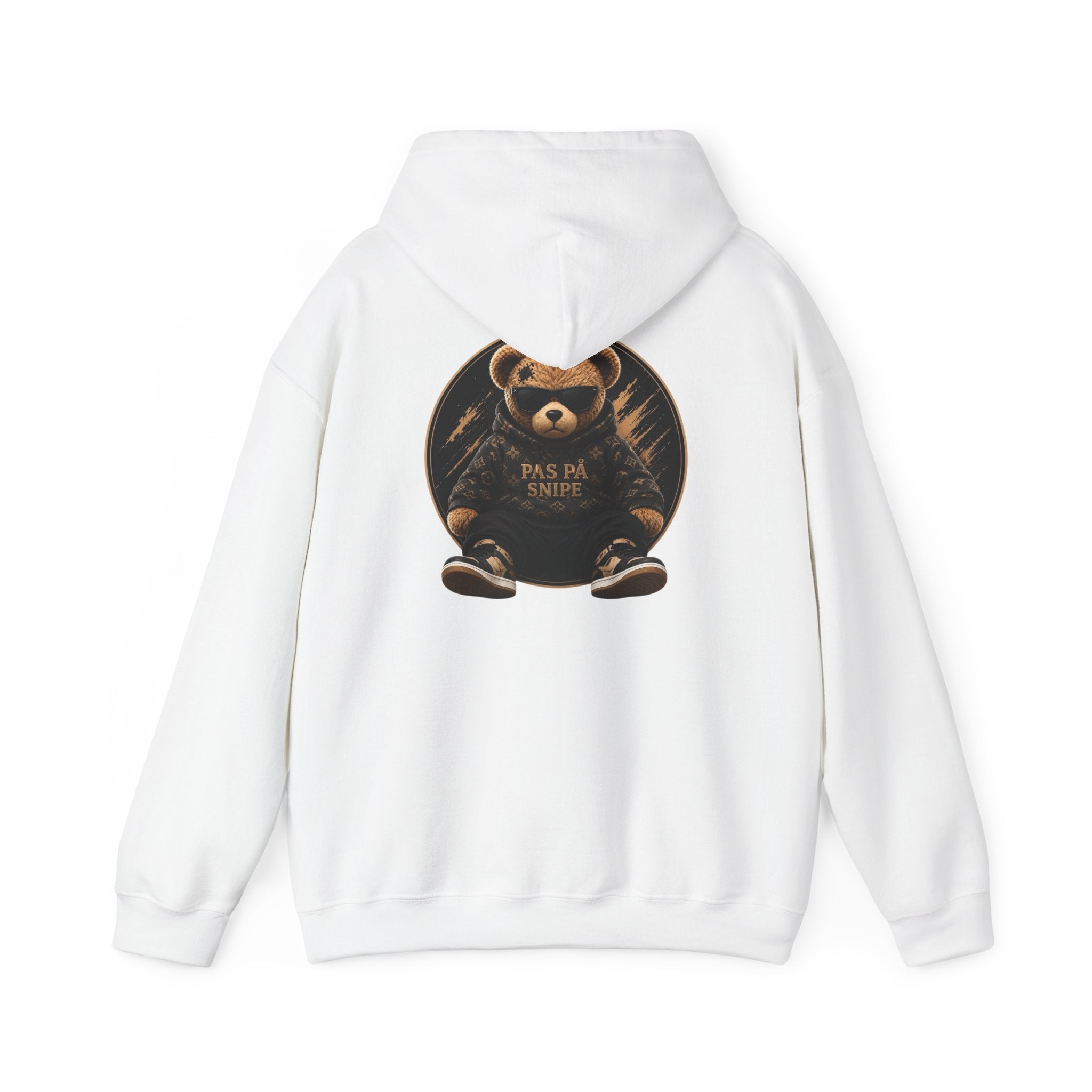 Bear Graphic Hoodie — 'Pas de Swipe' Cute Round Bear Pullover
