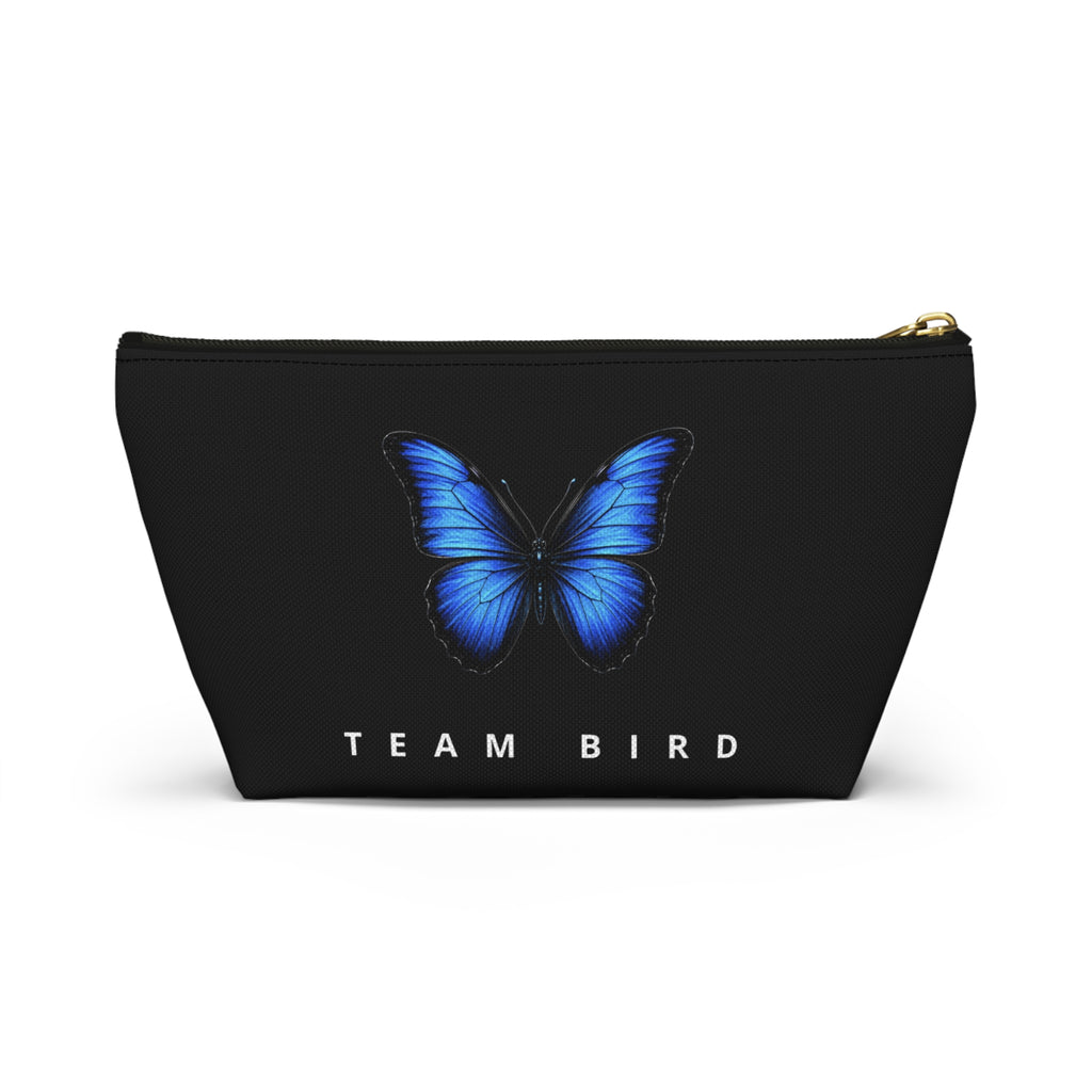 Butterfly Cosmetic Pouch — 'TEAM BIRD' Travel Makeup Bag