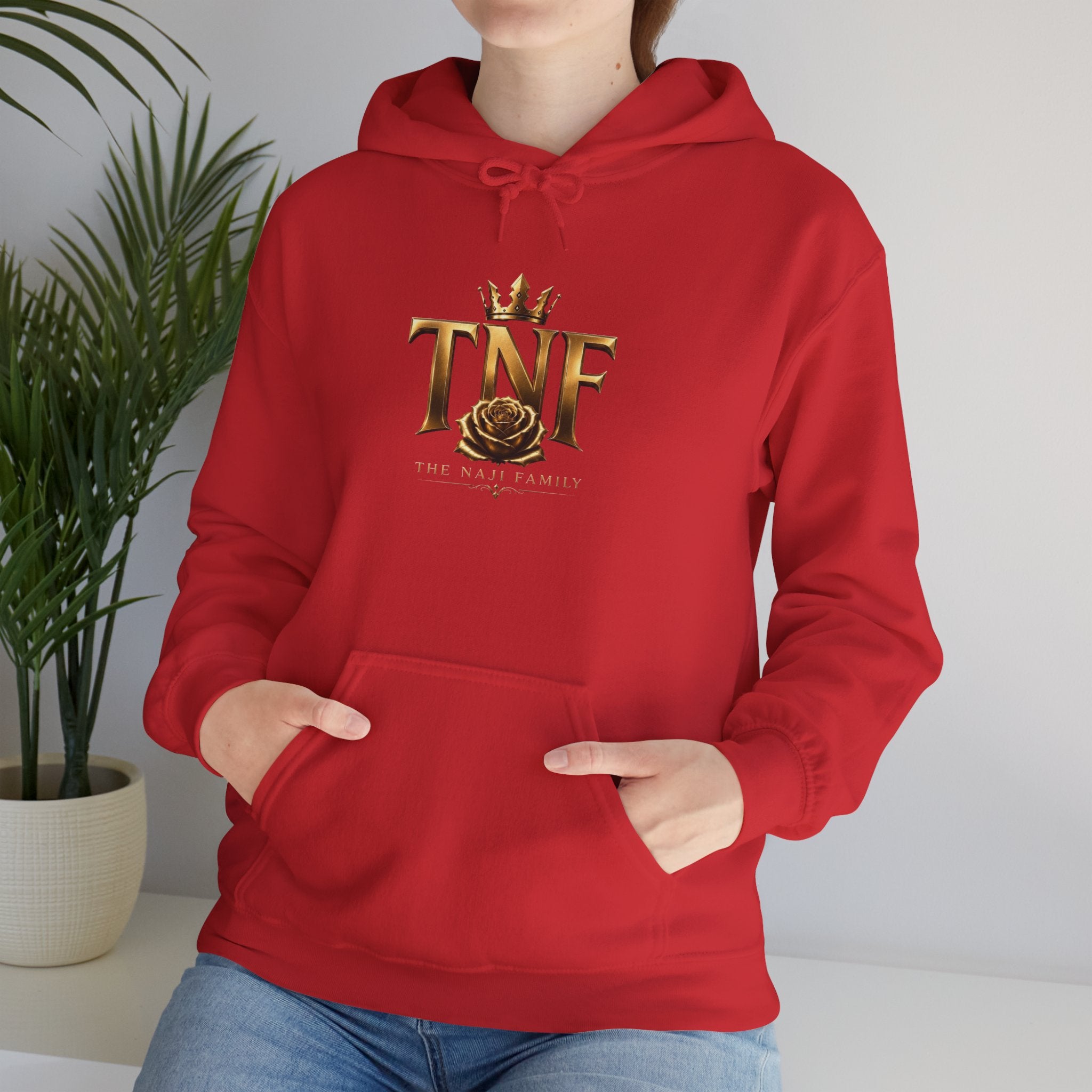 TNF Gold Rose Hoodie — Elegant Crown Logo Pullover