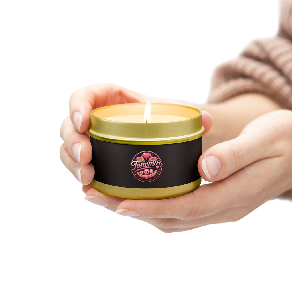 Black Tin Candle — Tonemo’s Romantic Rose Scented Travel Candle