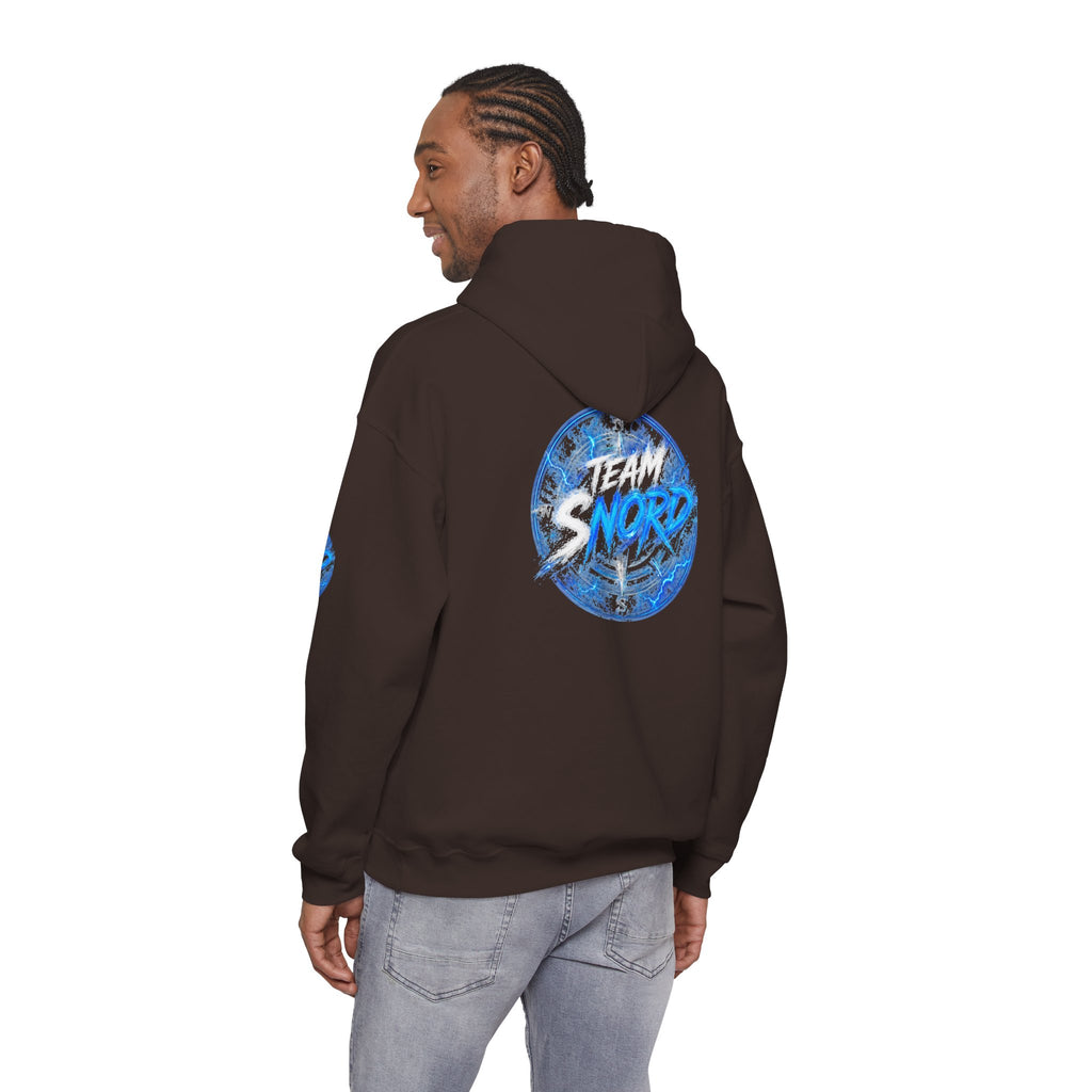 Nord Globe Hoodie — Blue Vintage Graphic Hooded Sweatshirt