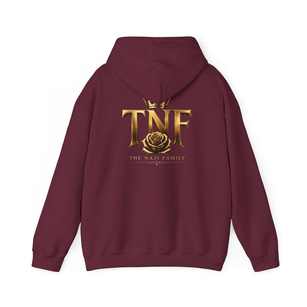 TNF Gold Rose Hoodie — Elegant Crown Logo Pullover