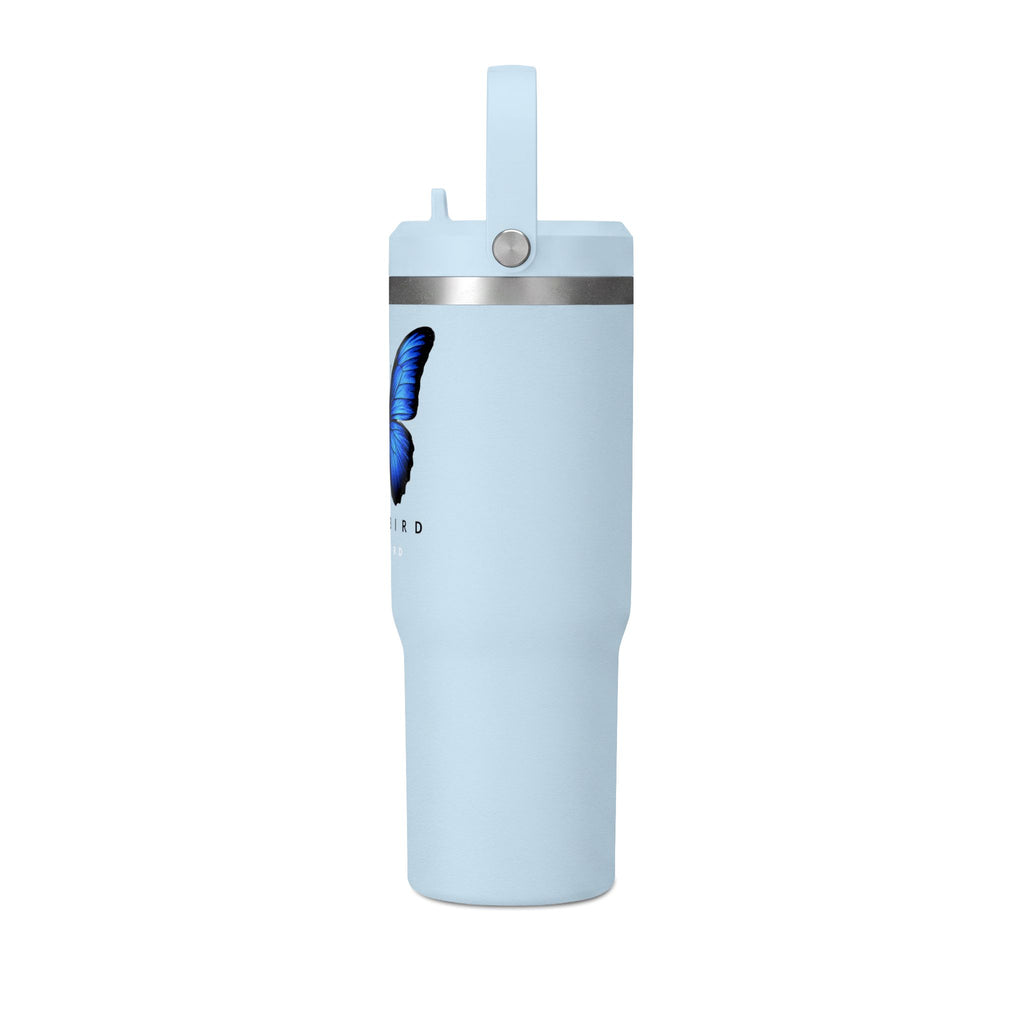 Butterfly Nomad Tumbler 32oz — Insulated Travel Mug with Blue Monarch Design