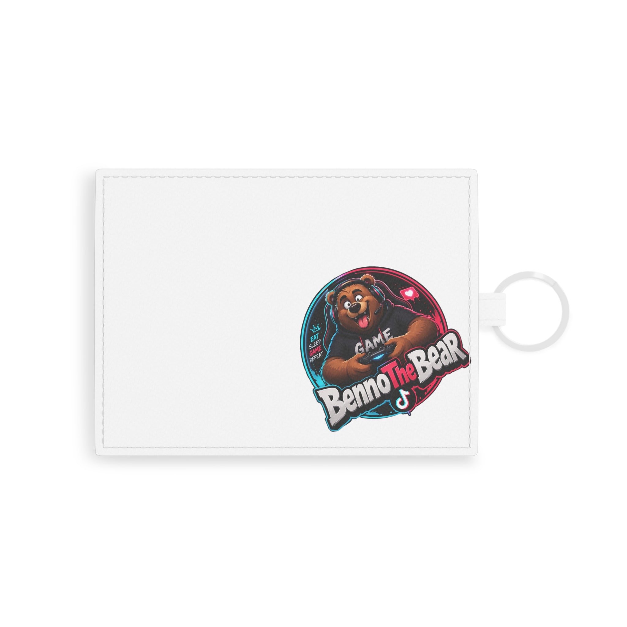 Card Holder — 'Benno The Bear' Saffiano Leather Cardholder, Gamer Logo ID Wallet
