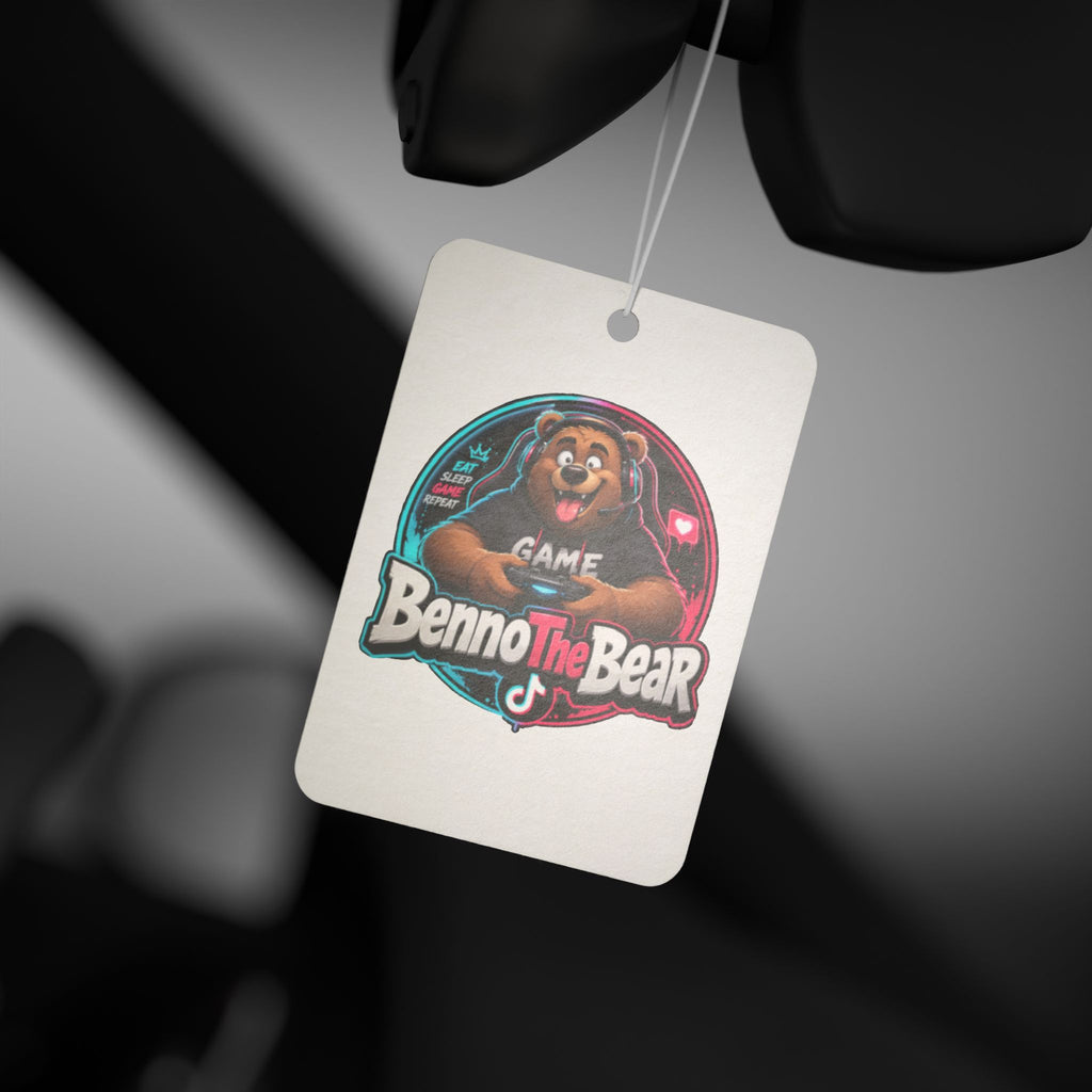 Benno The Bear Car Air Freshener — Cute Gaming Bear Scented Tag