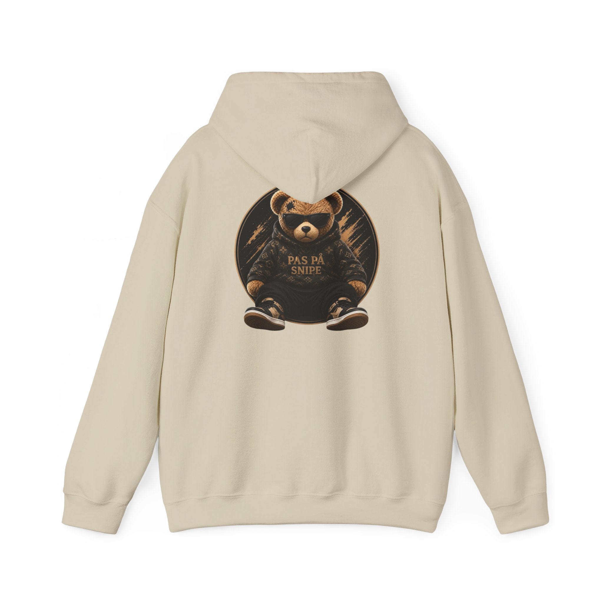 Bear Graphic Hoodie — 'Pas de Swipe' Cute Round Bear Pullover