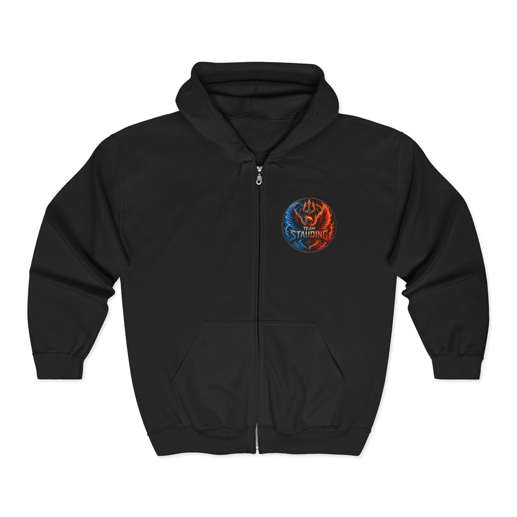 Team Standing Fire & Ice Full-Zip Hoodie — Mythic Trident Graphic