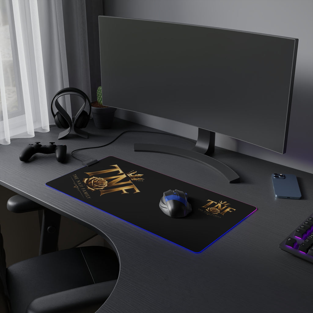 LED Gaming Mouse Pad — TNF The Naji Family Gold Crest RGB Desk Mat