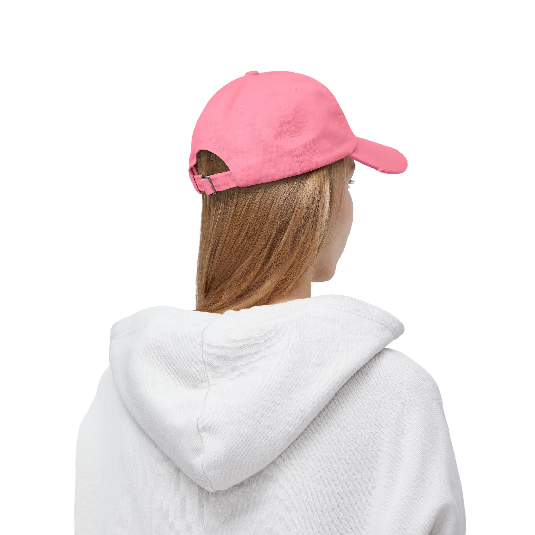 Distressed Black Cap — Miss V Crown & Card Emblem