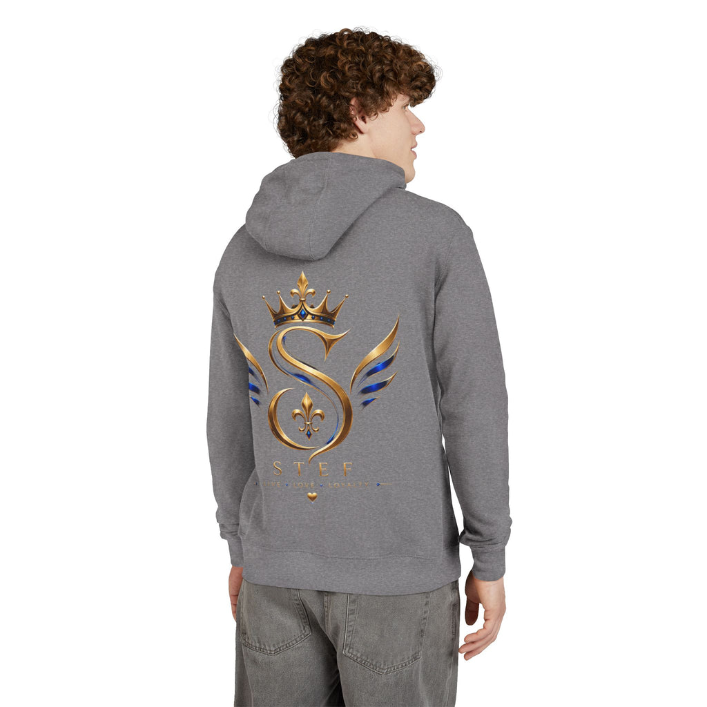 Crown S Wings Hoodie — Gold Fleur-de-Lis Logo French Terry Sweatshirt