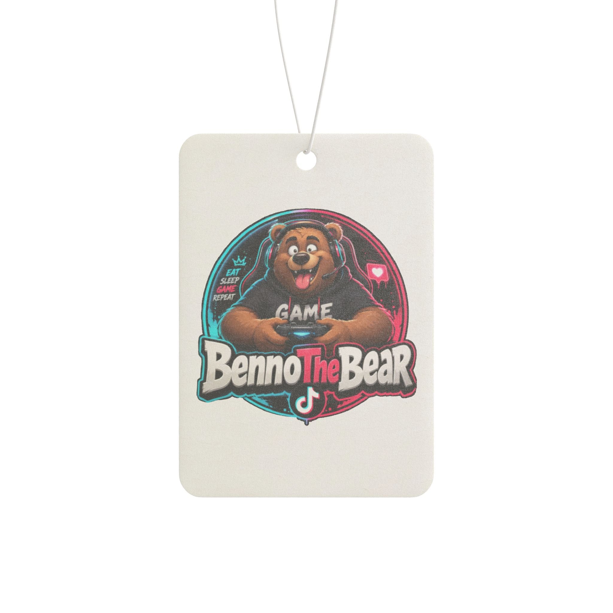 Benno The Bear Car Air Freshener — Cute Gaming Bear Scented Tag