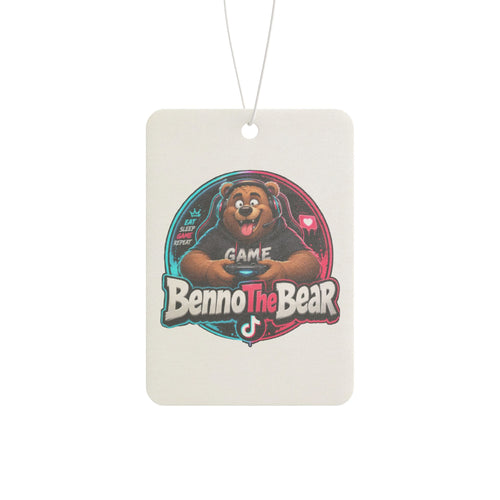 Benno The Bear Car Air Freshener — Cute Gaming Bear Scented Tag