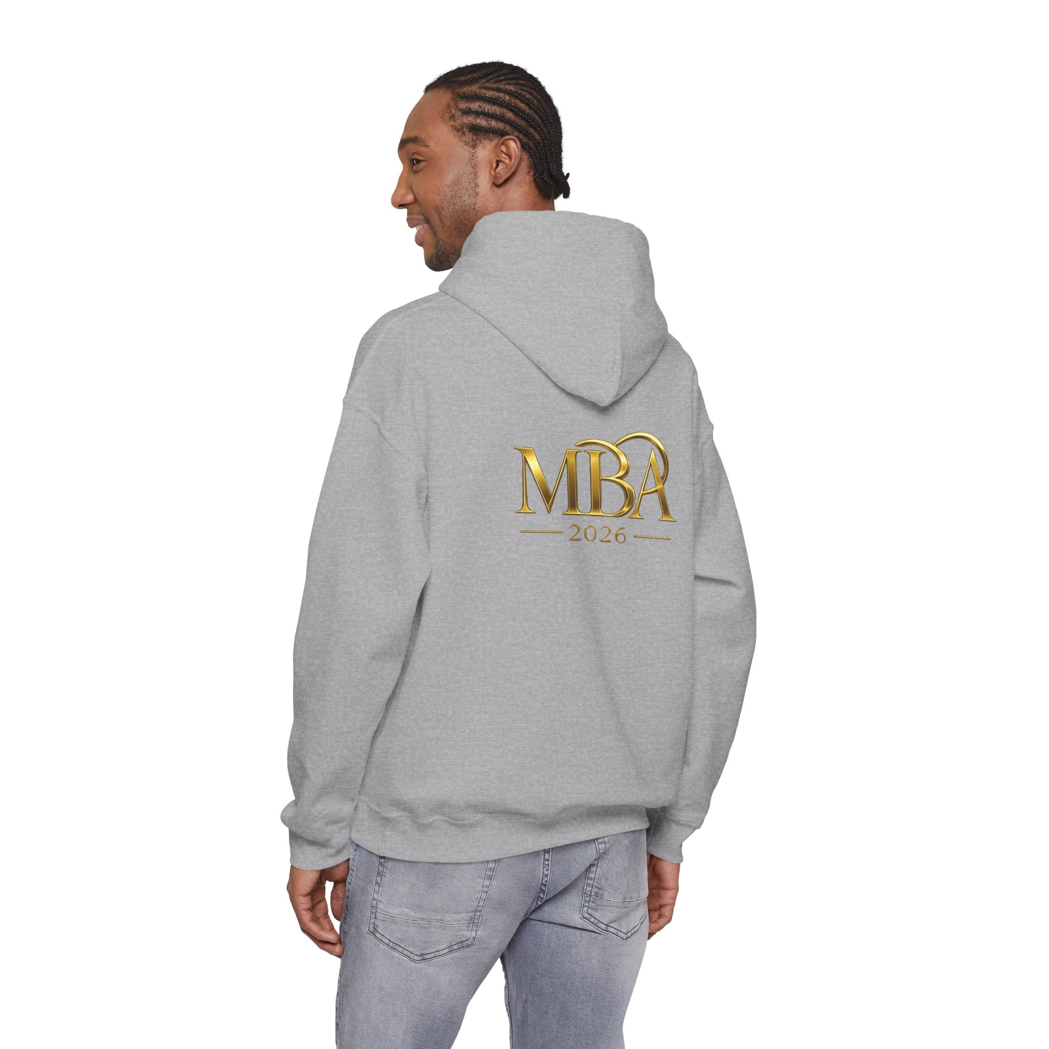 MBA 2026 Gold Logo Hoodie — Graduation/Alumni Commemorative Sweatshirt