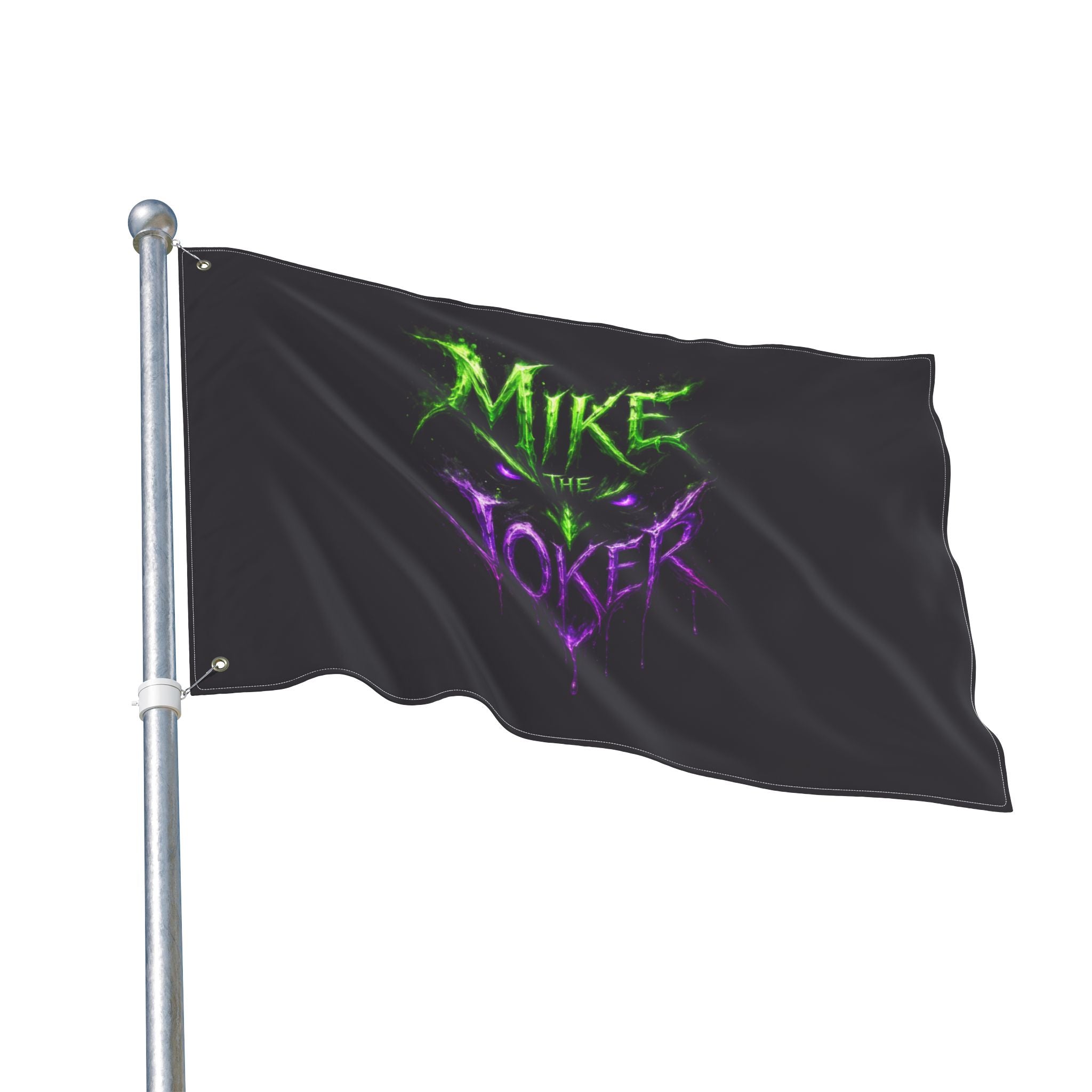 Double-Sided Flag – "Mike the Joker" Neon Horror Design
