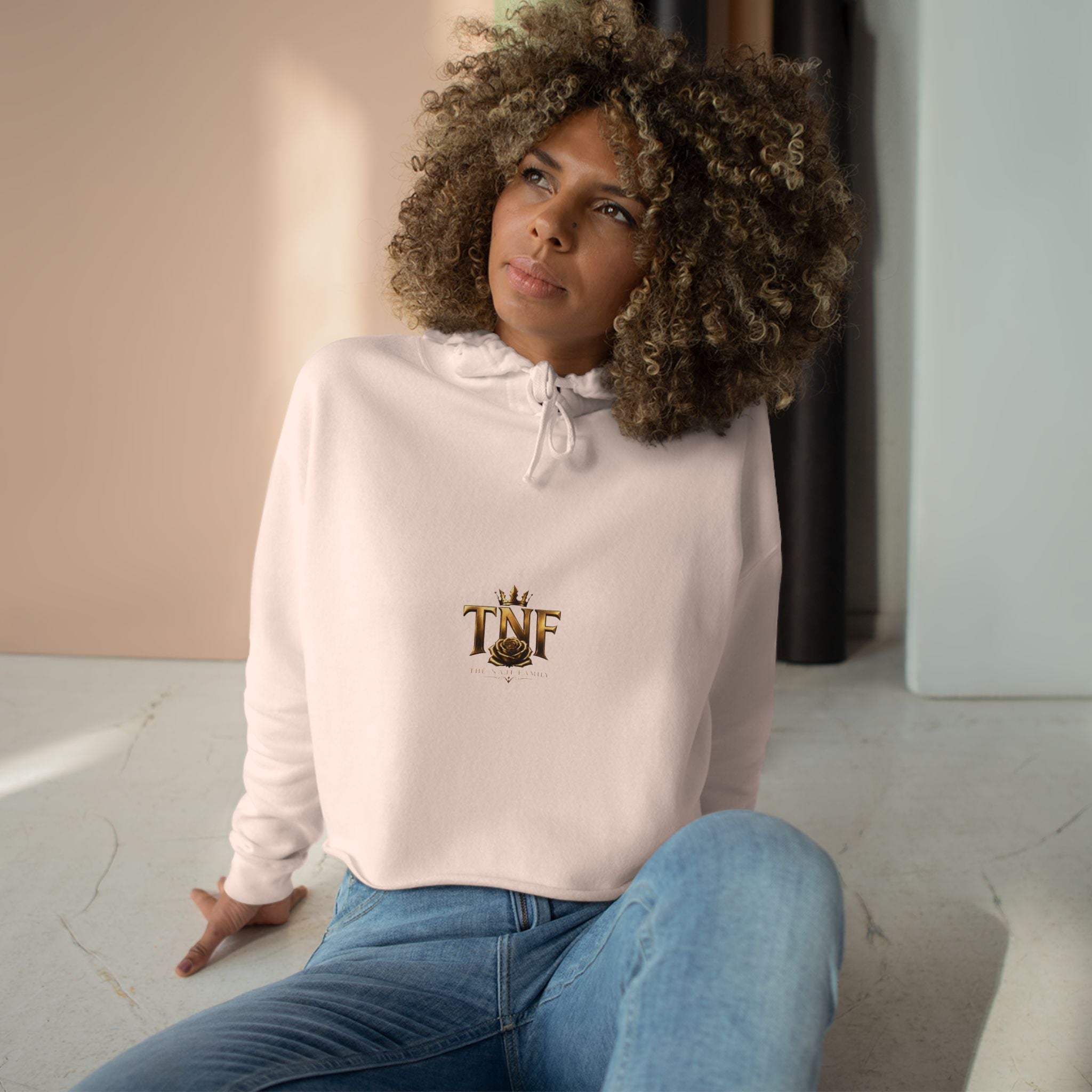 Cropped Hoodie — TNF Gold Crown & Rose Logo