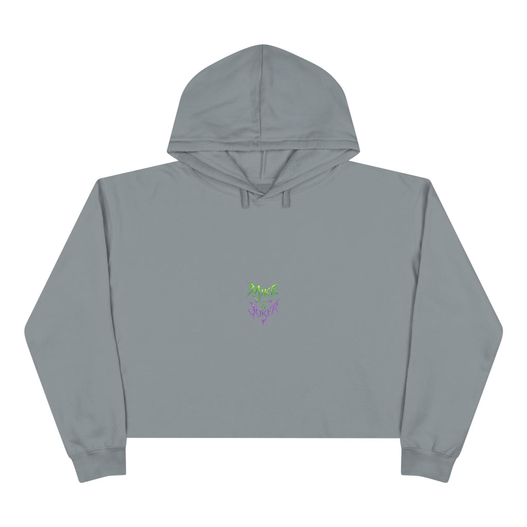 Crop Hoodie — 'Mixe Joker' Minimal Front / Bold Back Graphic Cropped Hoodie