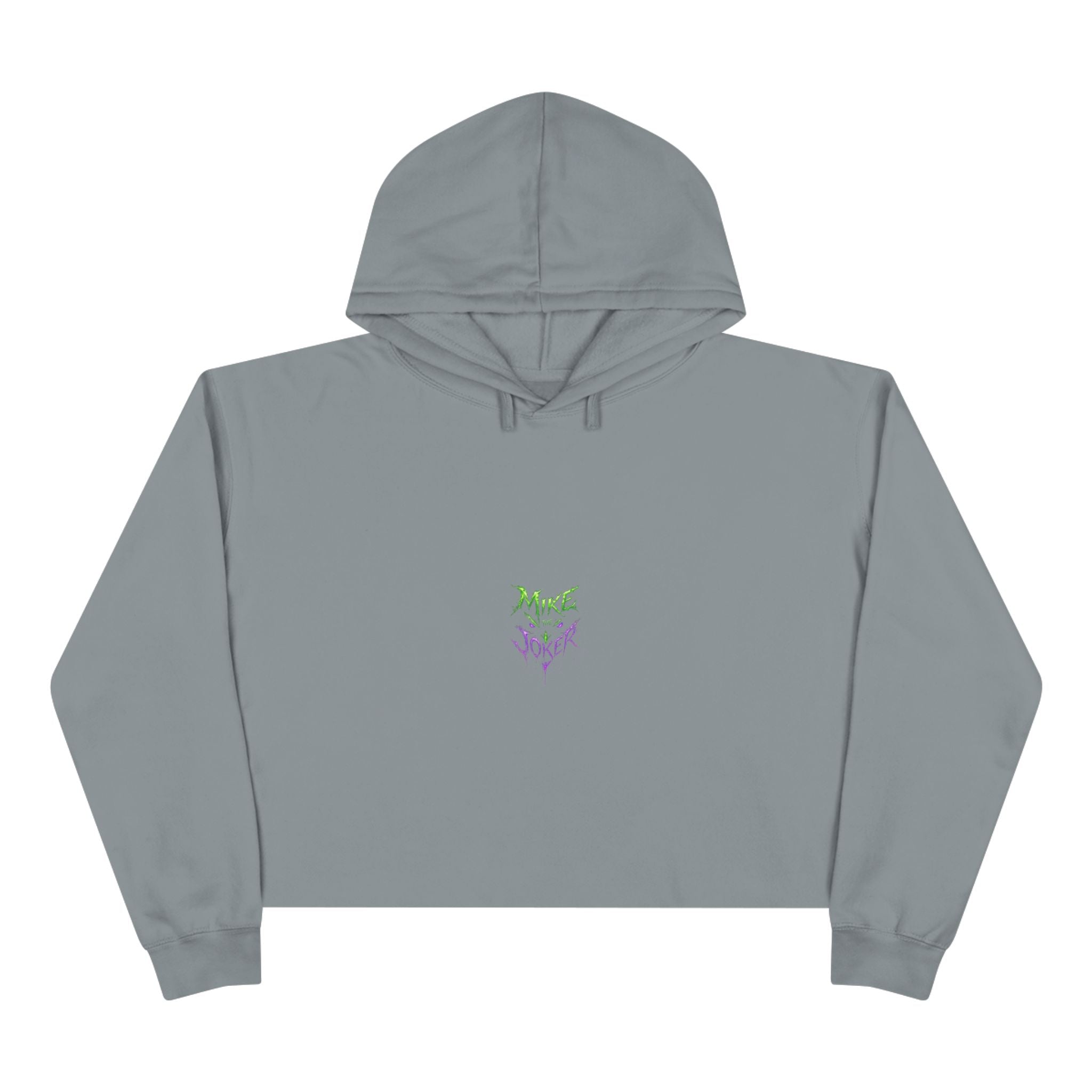 Crop Hoodie — 'Mixe Joker' Minimal Front / Bold Back Graphic Cropped Hoodie