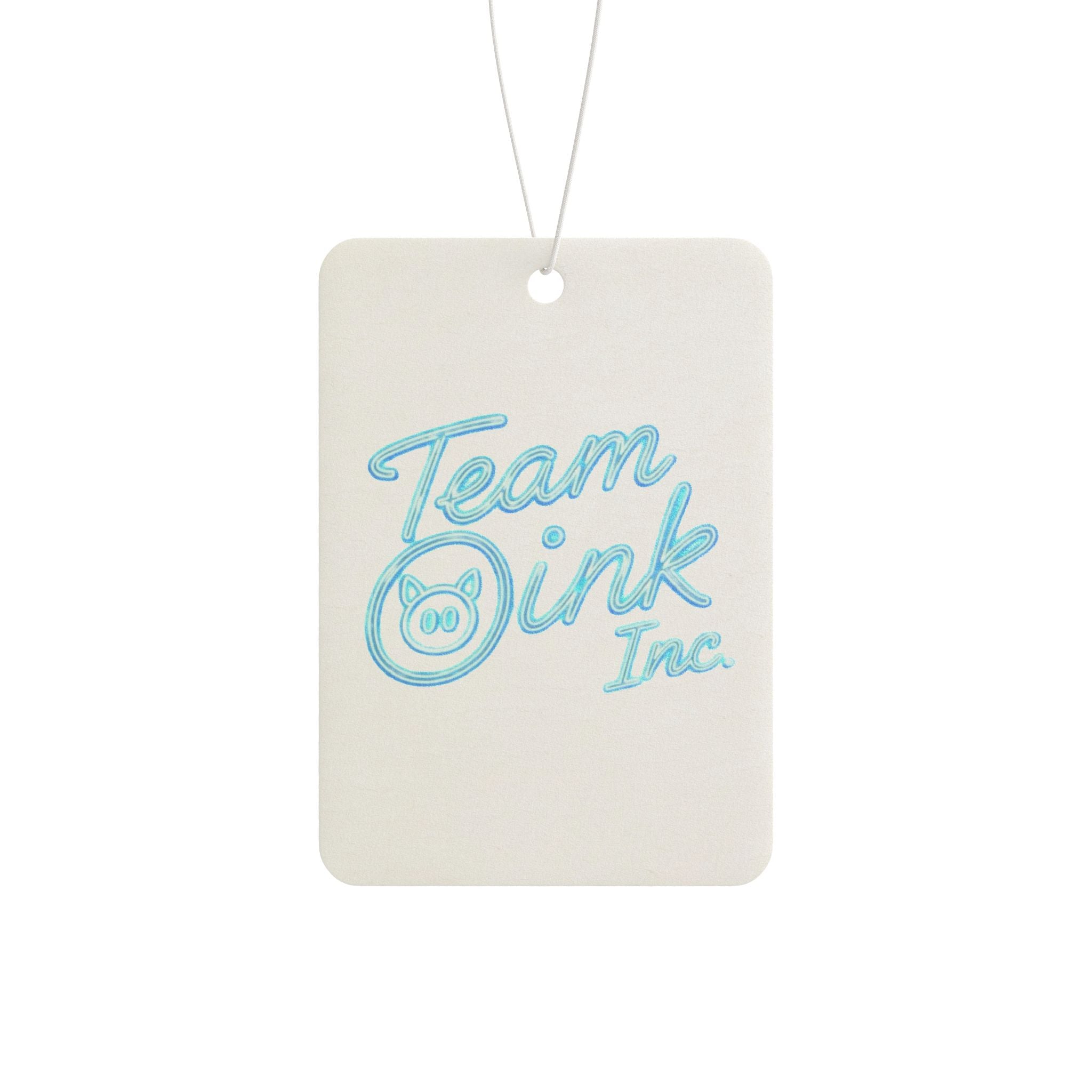 Team Oink Inc. Car Air Freshener — Retro Script Hanging Scent Tag