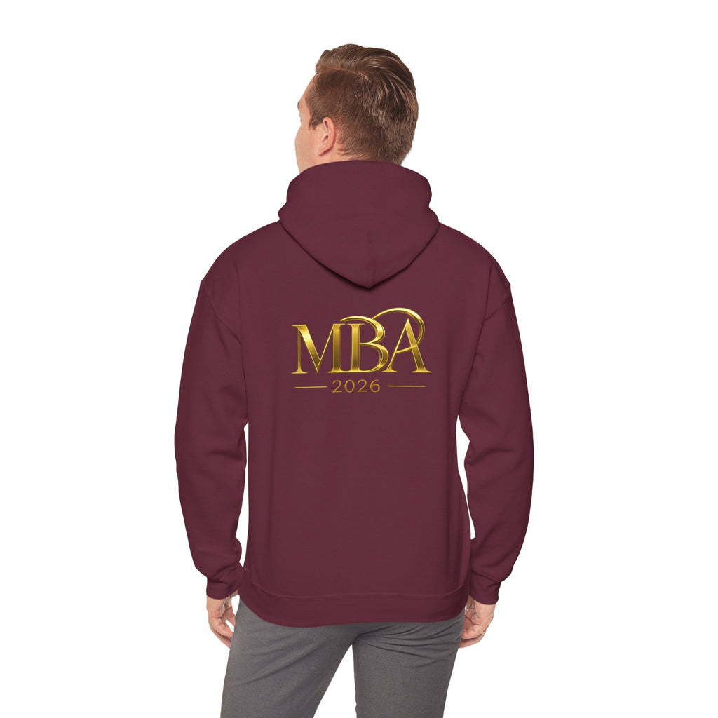 MBA 2026 Gold Logo Hoodie — Graduation/Alumni Commemorative Sweatshirt