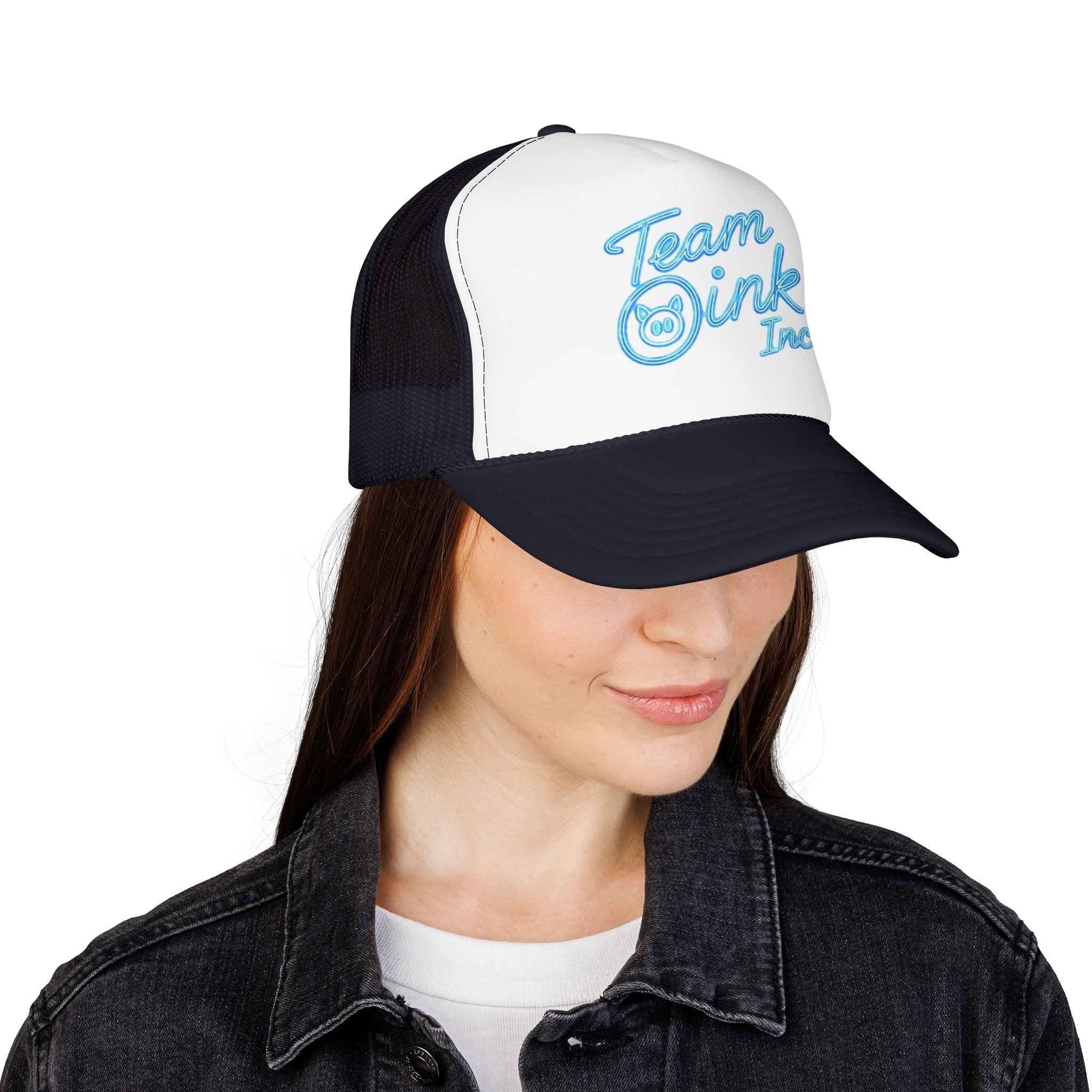 Team Oink Inc. Trucker Hat — Retro Embroidered Foam Cap
