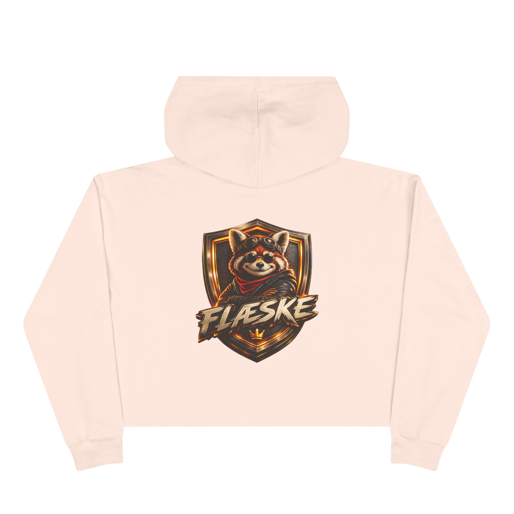Raccoon Shield Crop Hoodie — Flaeske Gamer Logo Cropped Hoodie