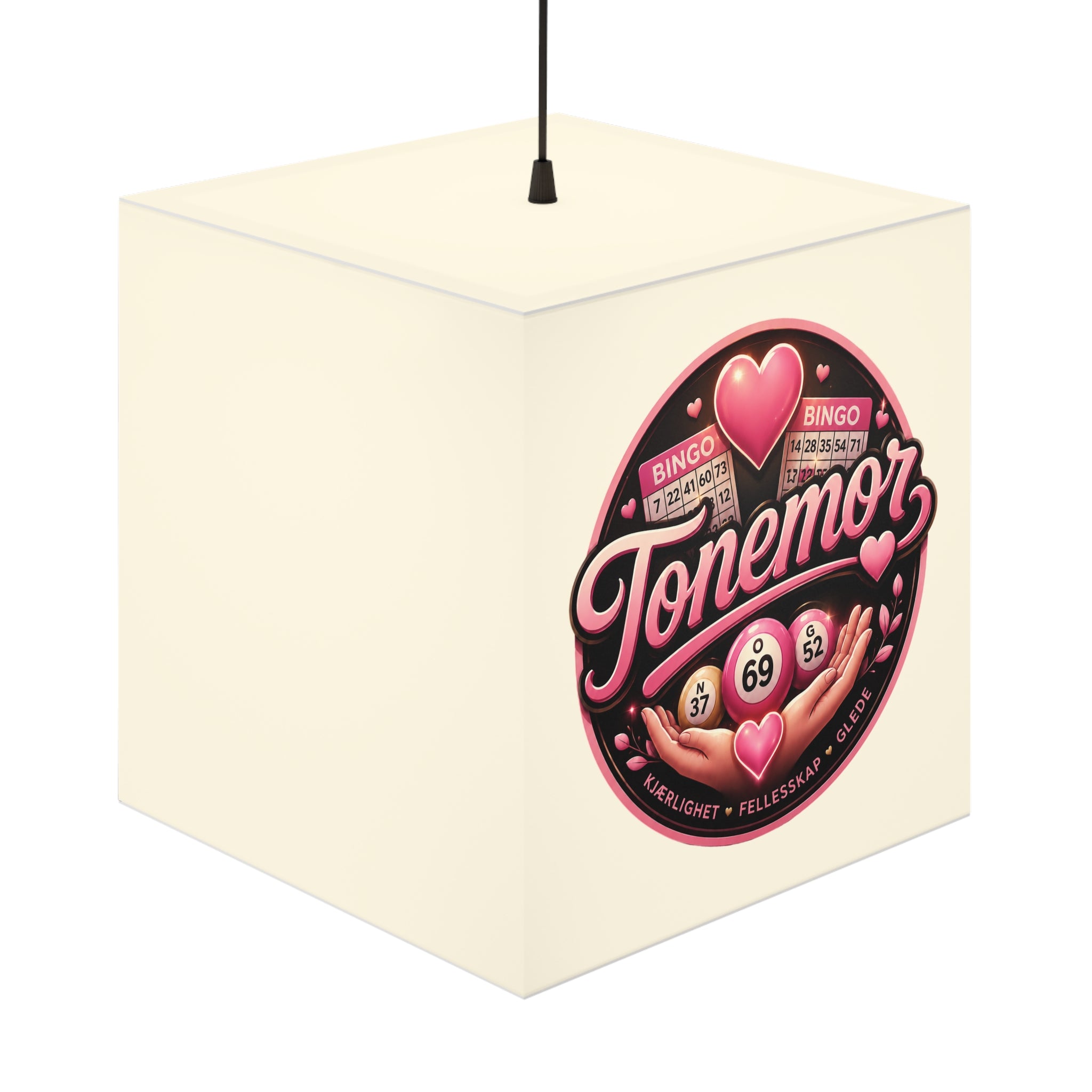 Light Cube Lamp — Tonemor Pink Bingo Heart Accent Lamp