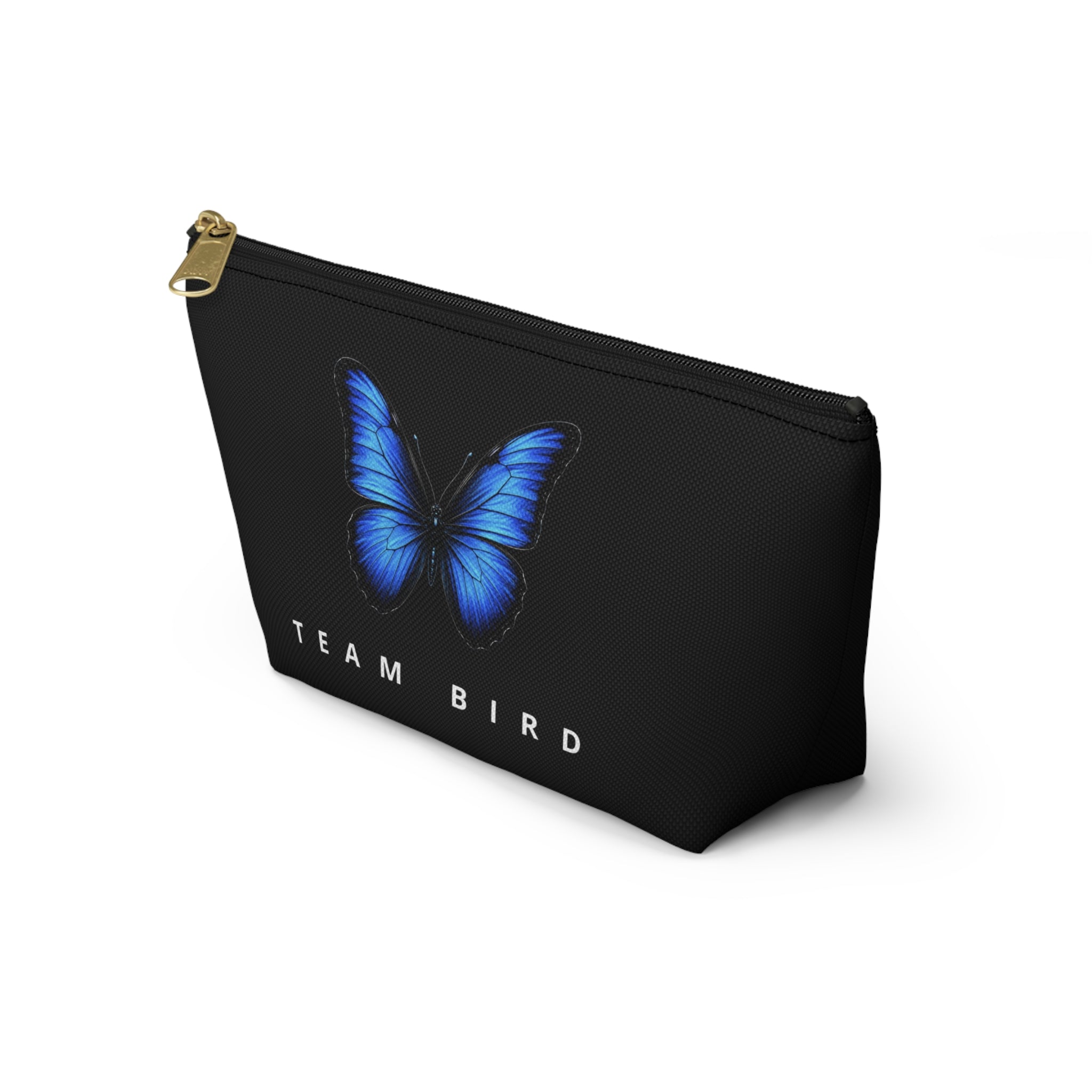 Butterfly Cosmetic Pouch — 'TEAM BIRD' Travel Makeup Bag