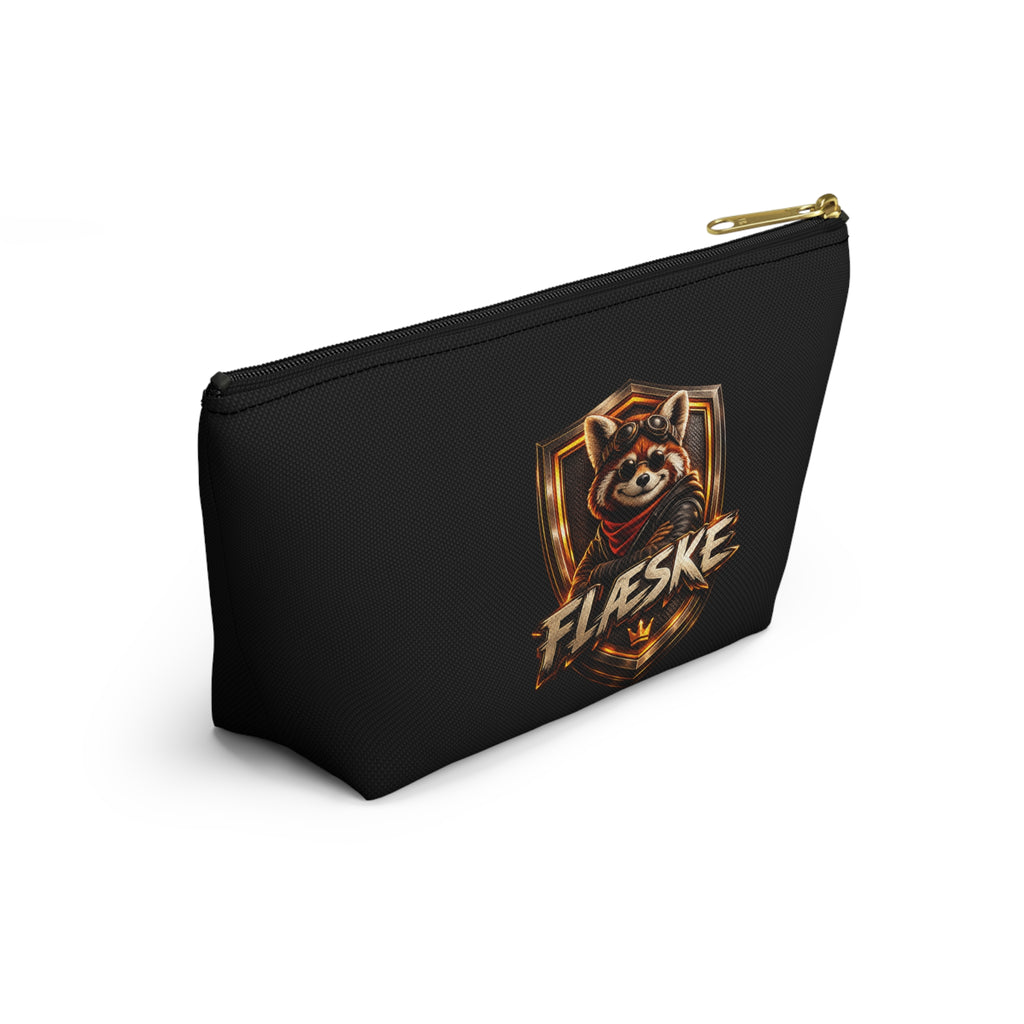 Flæske Red Panda Emblem Accessory Pouch — T‑Bottom Makeup & Gadget Organizer