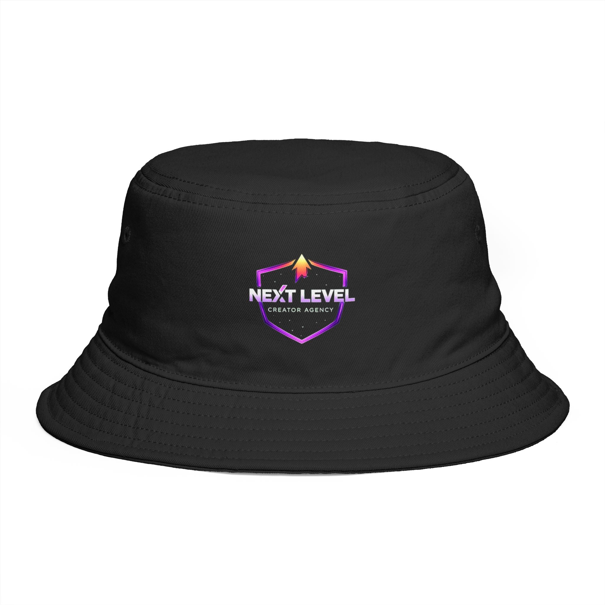 Next Level Creation Agency Brown Bucket Hat — Logo Embroidered Streetwear