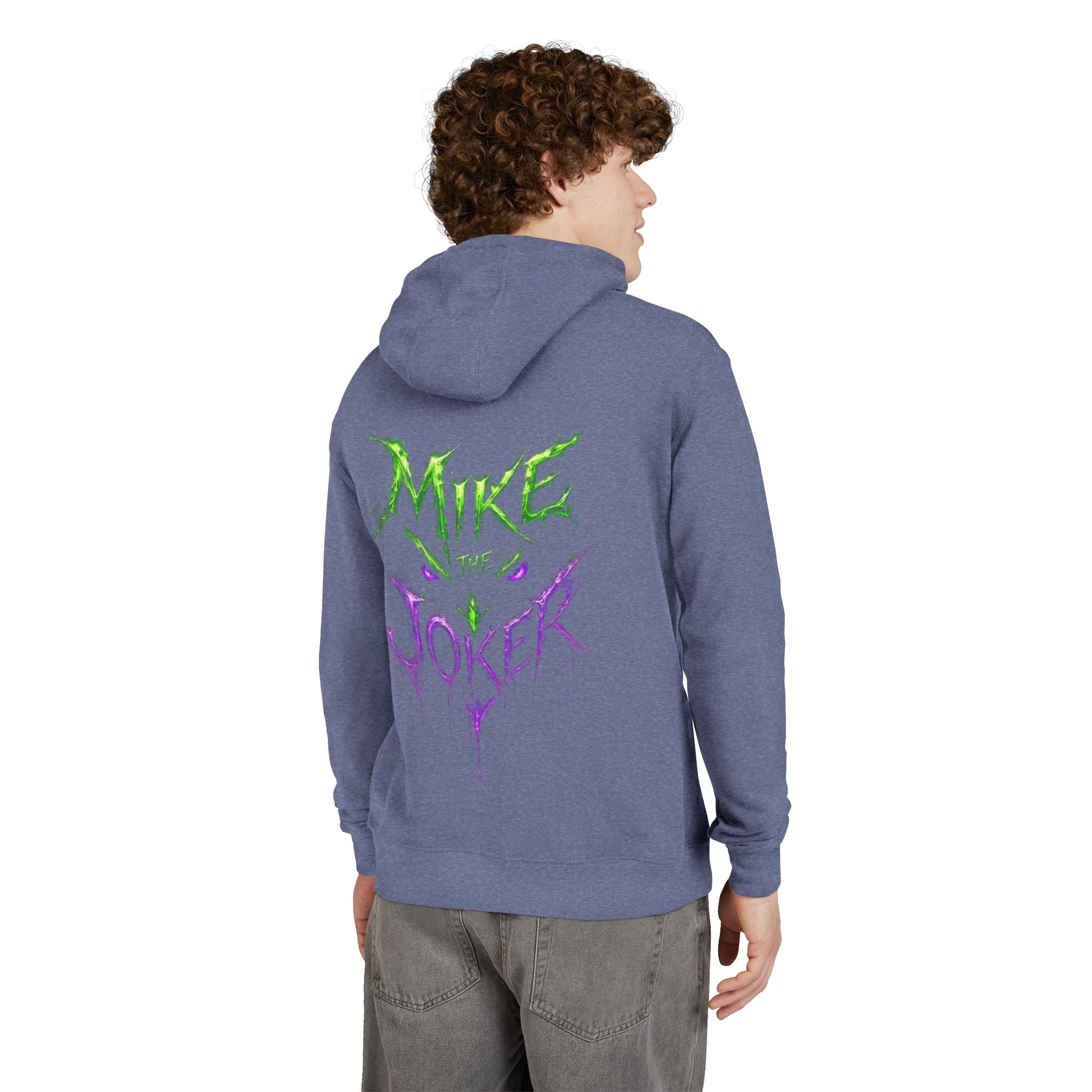 Joker Graphic Hoodie — "Mike the Joker" Neon Green & Purple Streetwear
