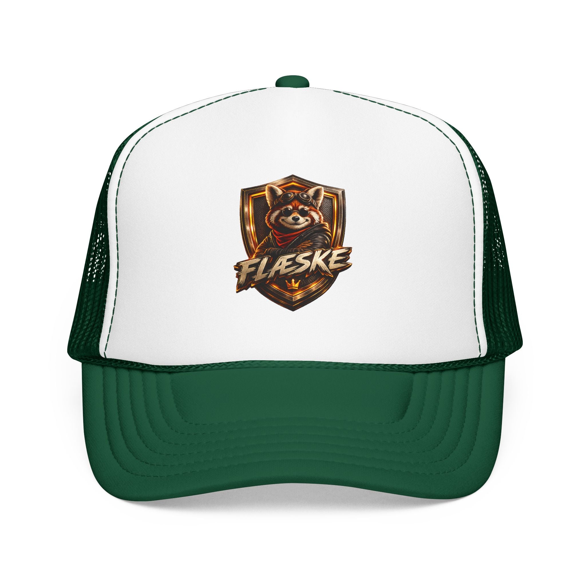 Ember Raccoon Shield Trucker Hat