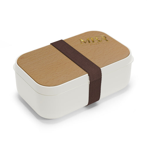 Bento Lunch Box — Wooden Lid Monogrammed Bento Box (Personalized MBA Initials)