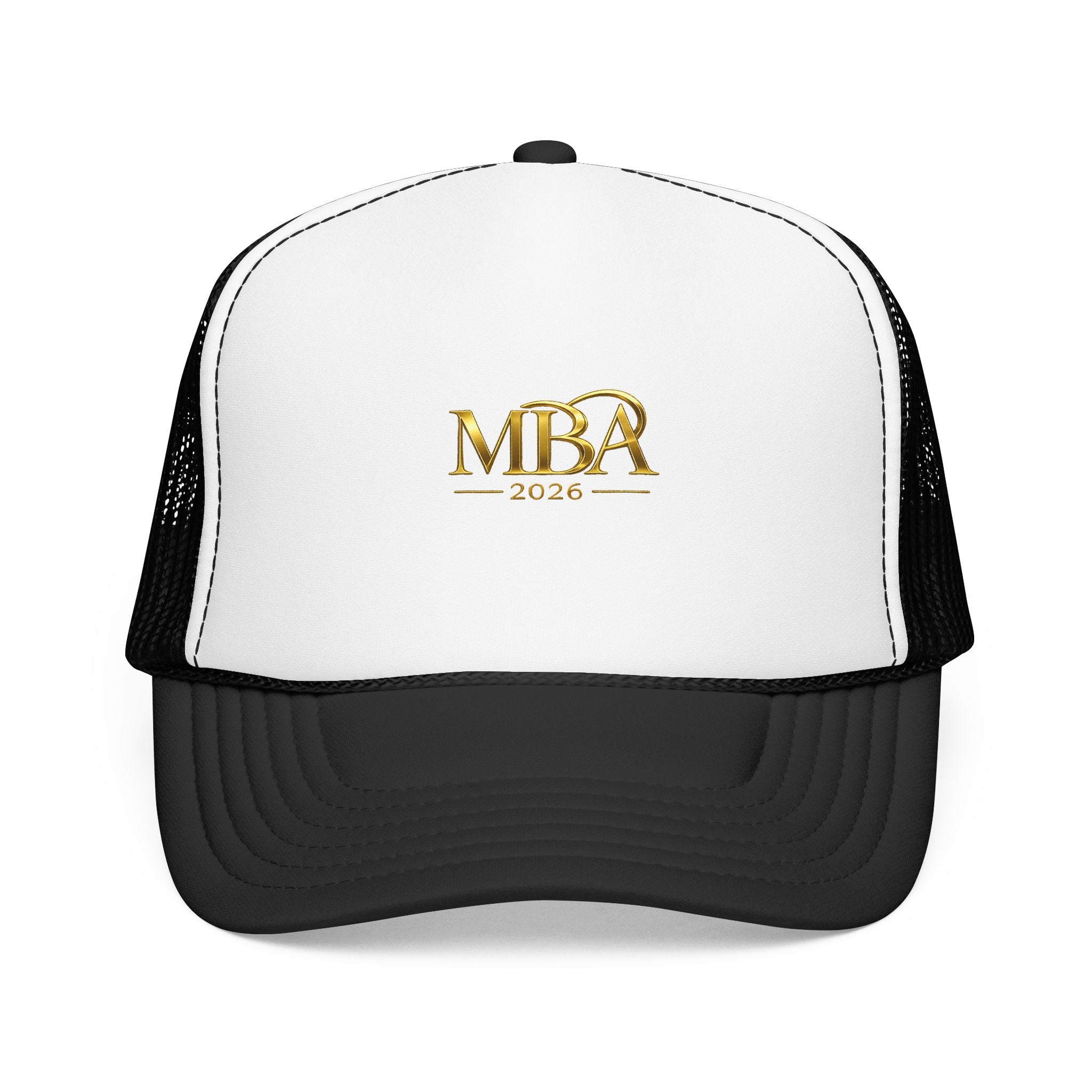 MBA 2026 Trucker Hat - Gold Embroidered Foam Mesh Cap