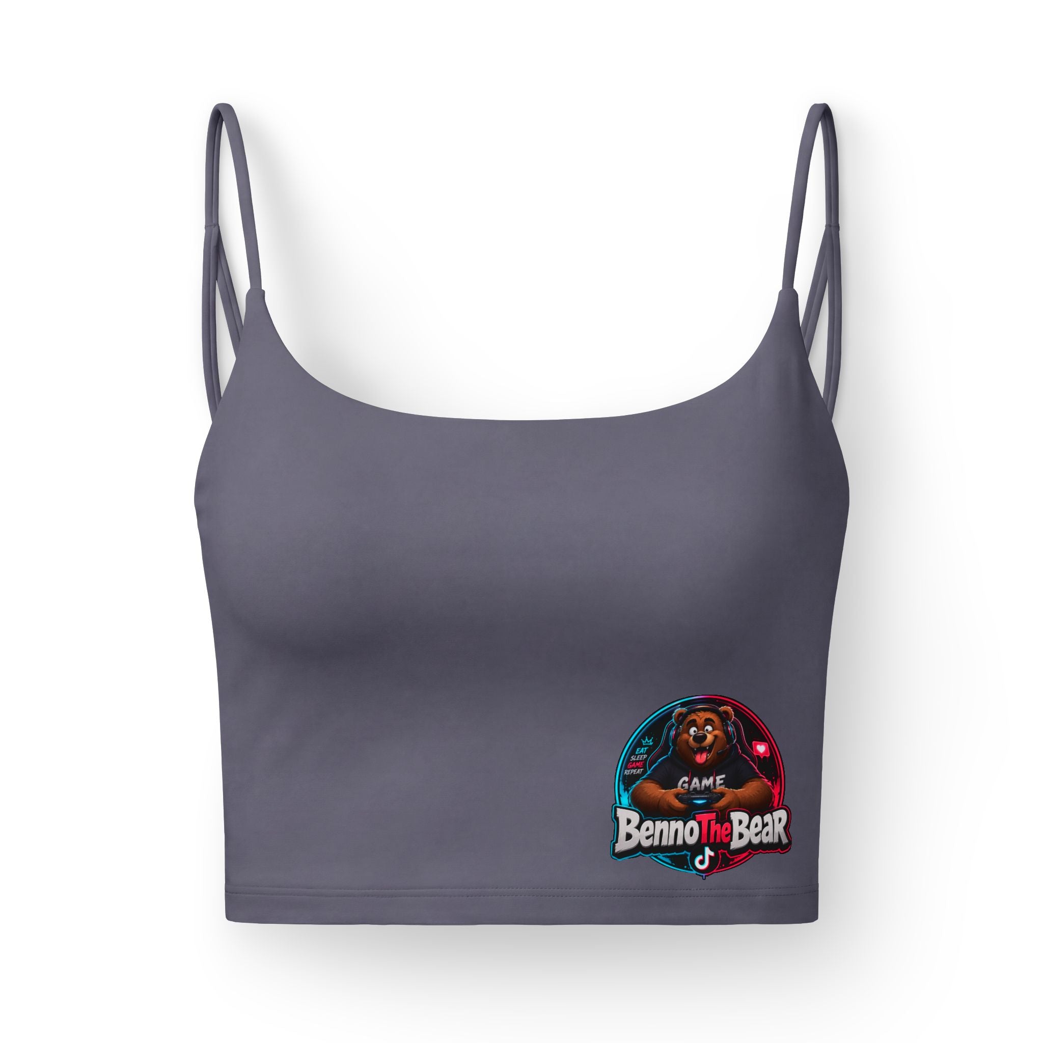 Luxe Women's Crop Bra — Benno the Bear Logo Sports Bralette