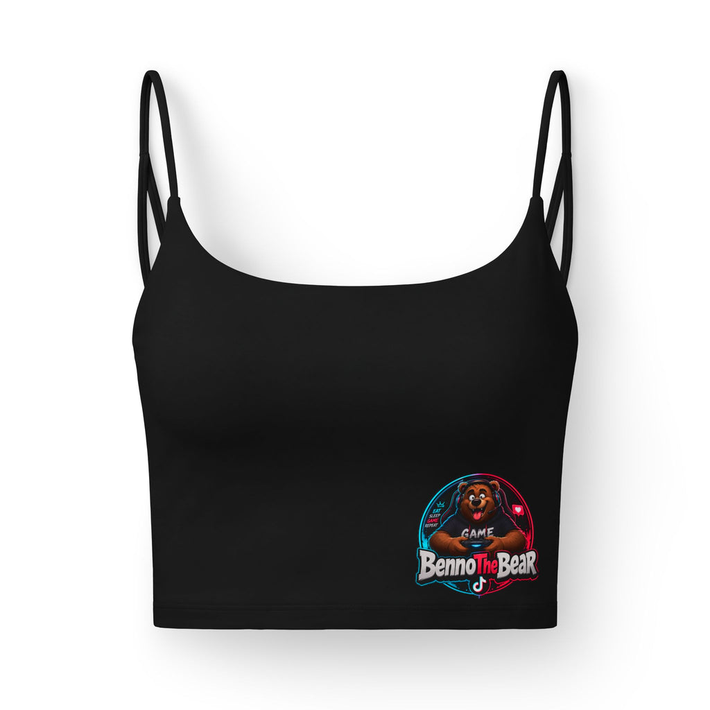 Luxe Women's Crop Bra — Benno the Bear Logo Sports Bralette