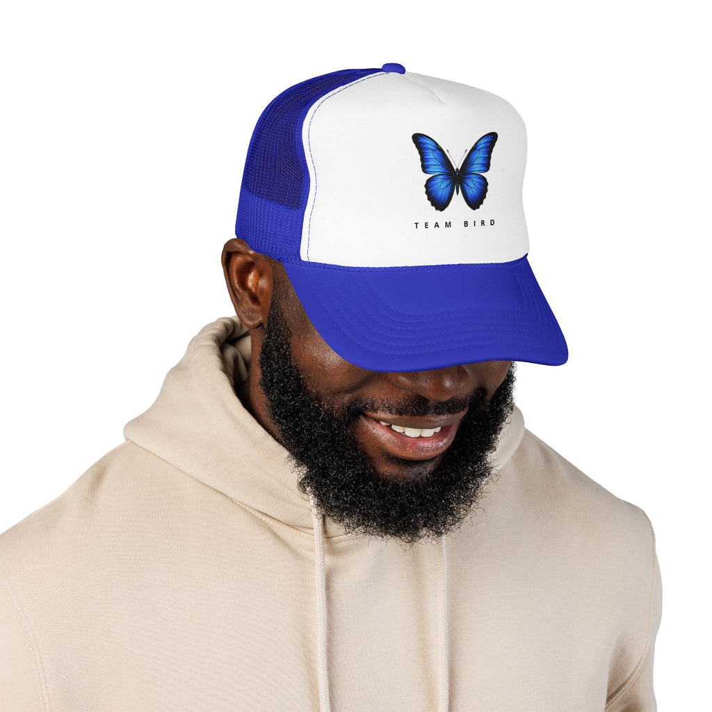 Blue Butterfly Trucker Hat — Vibrant Monarch-Inspired Foam Cap