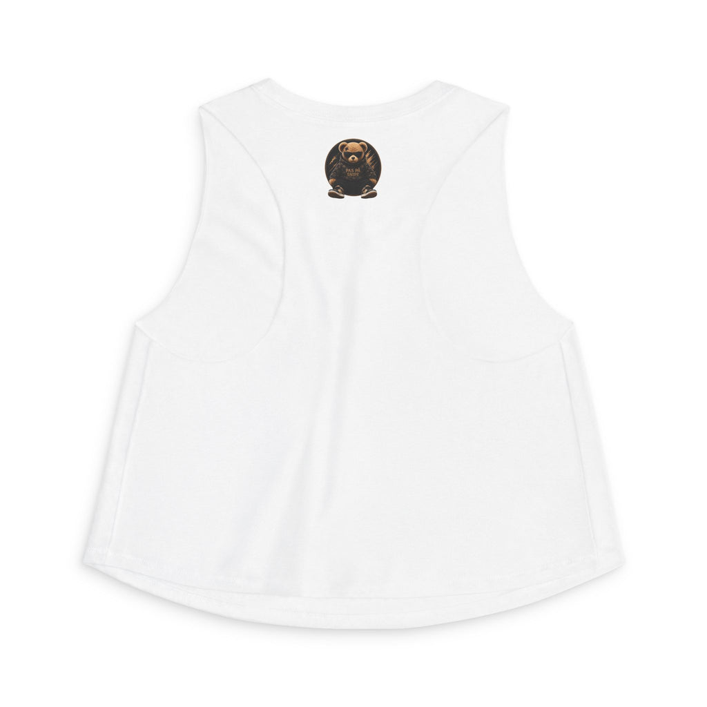 Cute Teddy Bear Graphic Crop Top — "Pas På Snipé" Women's Tank