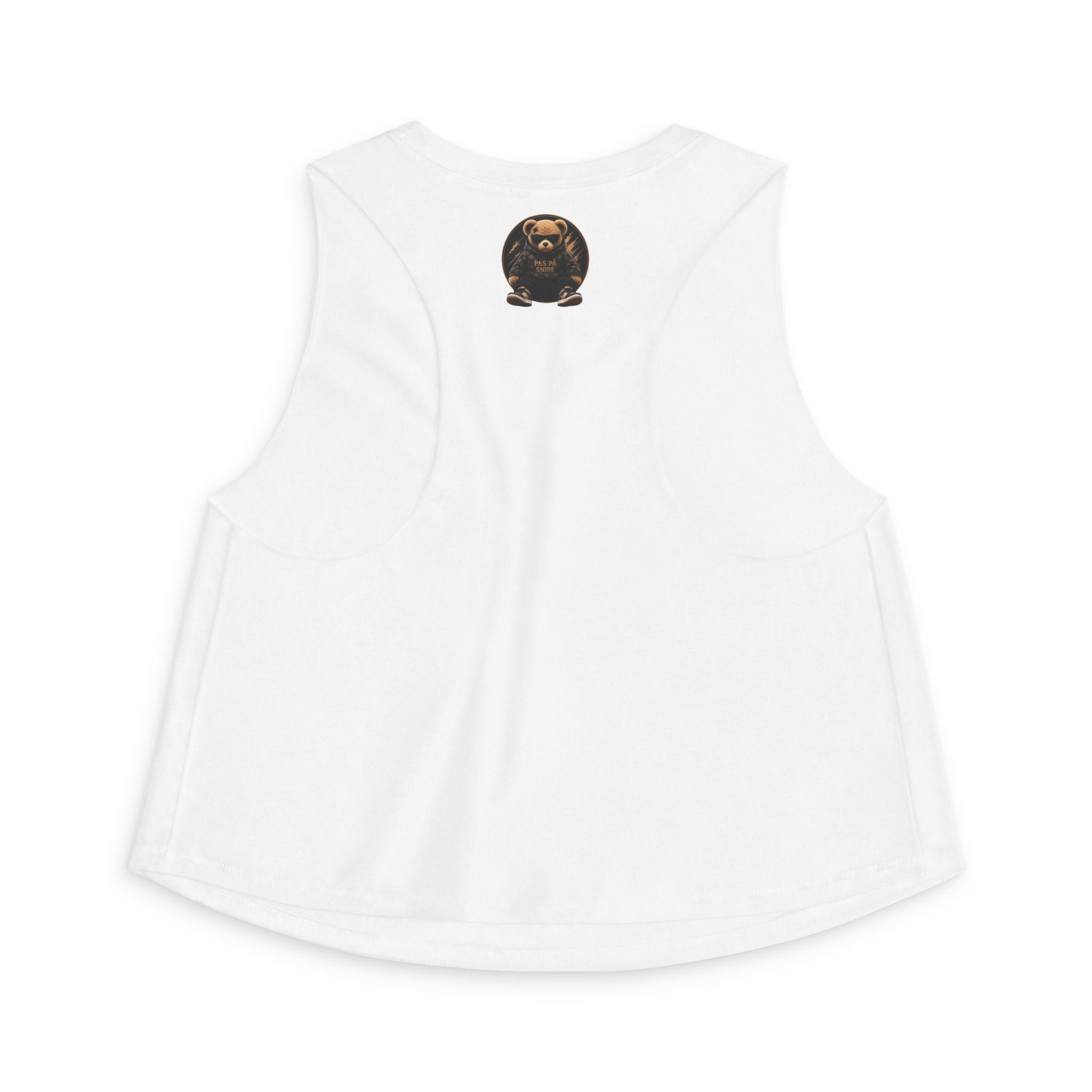 Cute Teddy Bear Graphic Crop Top — "Pas På Snipé" Women's Tank