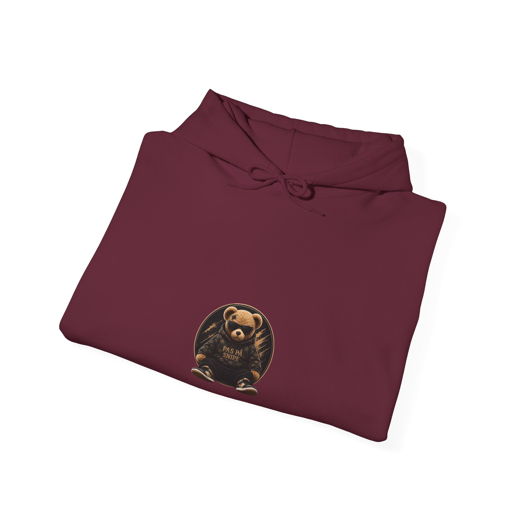 Bear Graphic Hoodie — 'Pas de Swipe' Cute Round Bear Pullover