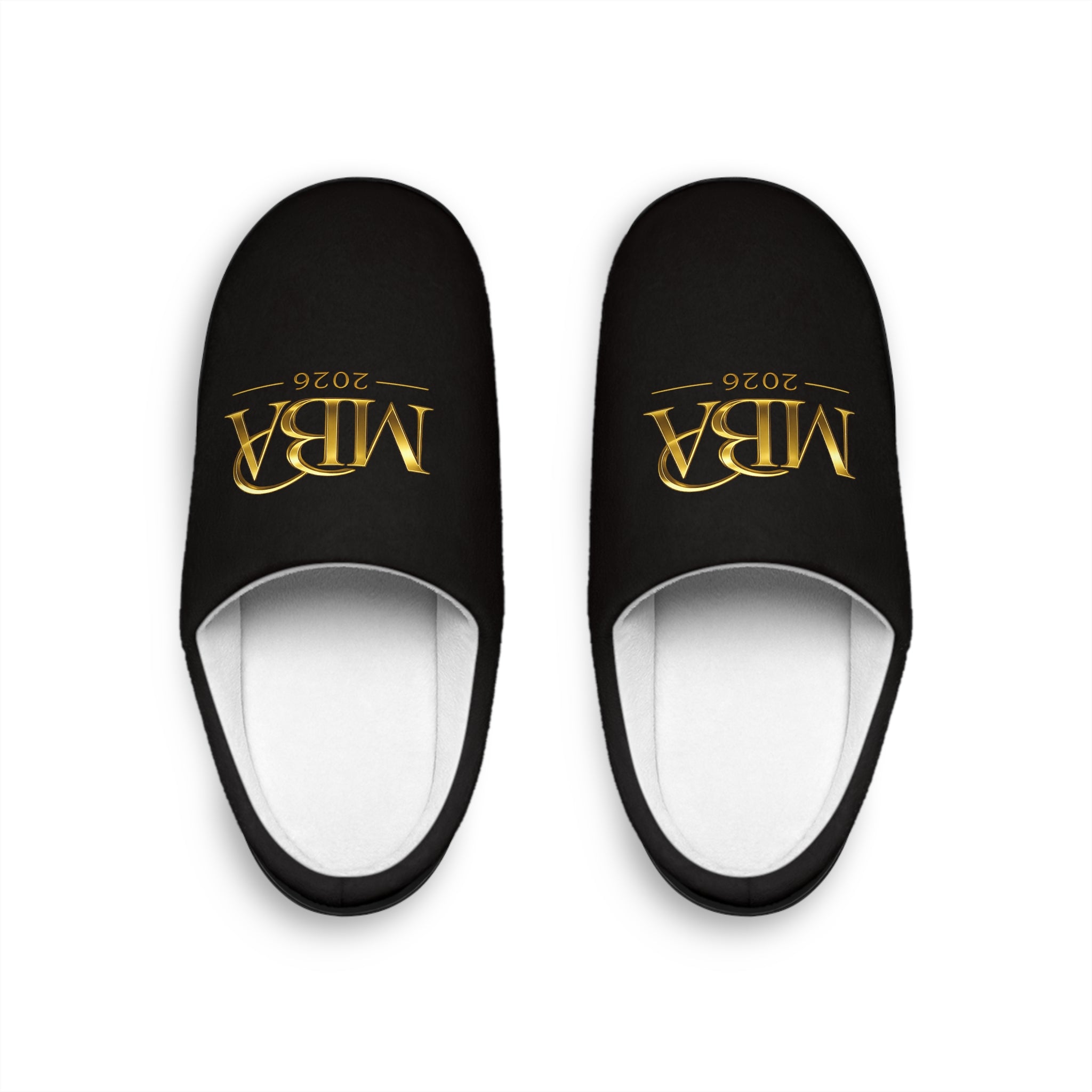 MBA 2026 Gold Logo Women's Indoor Slippers — Cozy Graduation Gift