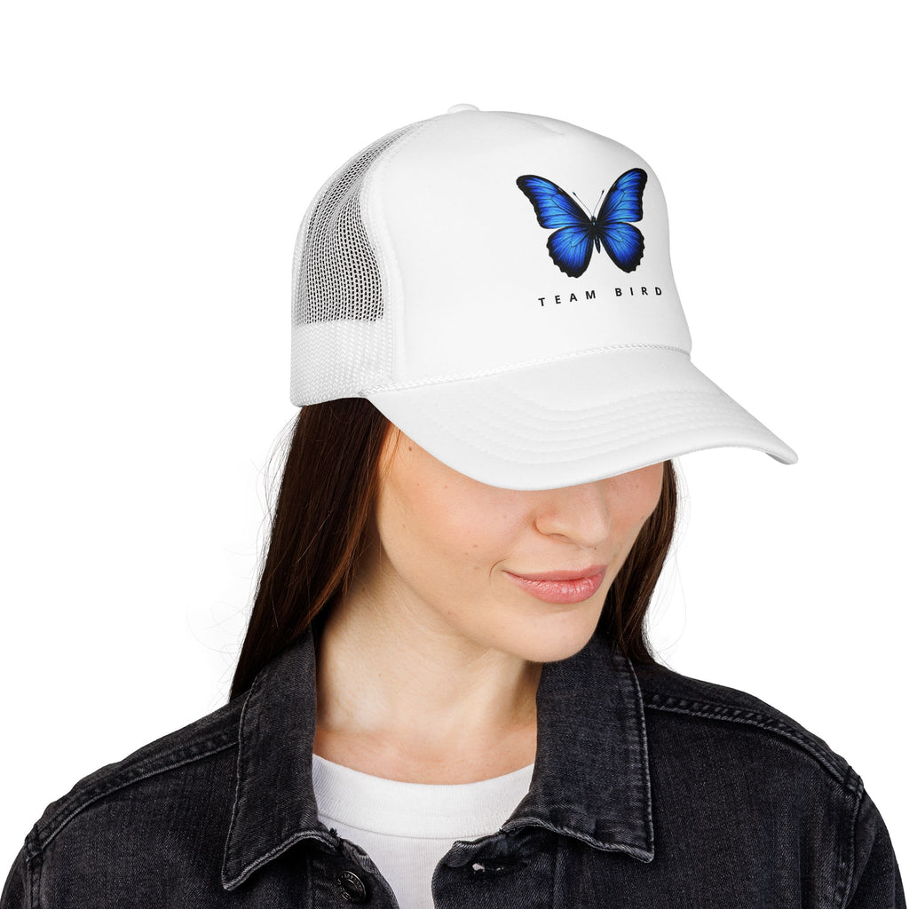 Blue Butterfly Trucker Hat — Vibrant Monarch-Inspired Foam Cap