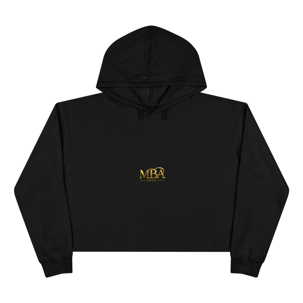 Cropped Hoodie — Gold 'MBA 2026' Minimal Logo