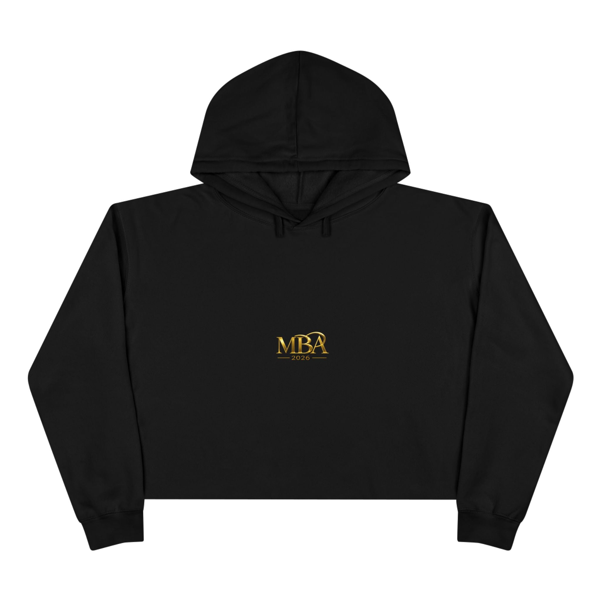 Cropped Hoodie — Gold 'MBA 2026' Minimal Logo