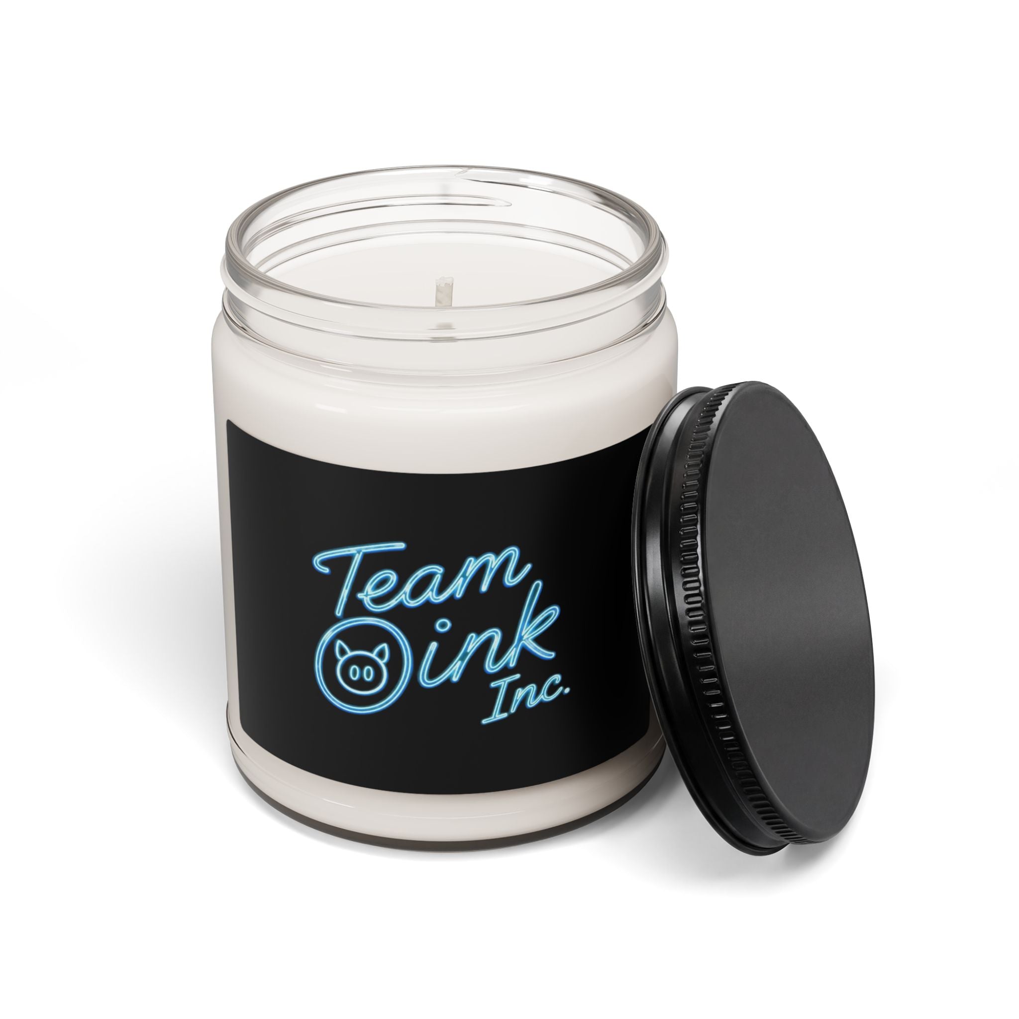 9oz 'Team Oink Inc.' Scented Soy Candle — Clean Cotton & Fresh Linen Home Candle